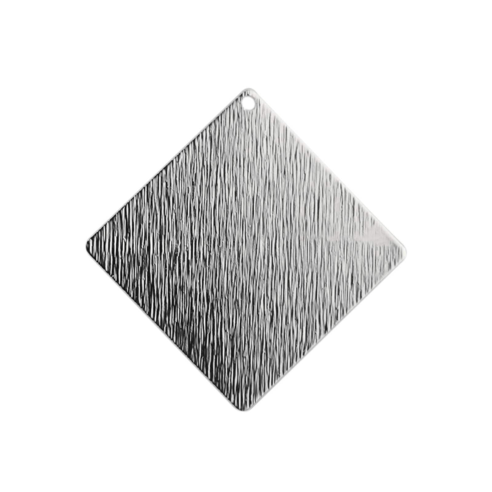 minimal jewelry rhodium silver plated square pendant 25mm | 2pc
