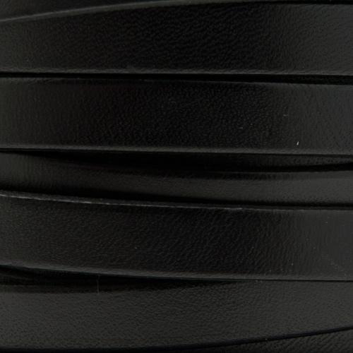 black flat leather cord 10mm | 20cm