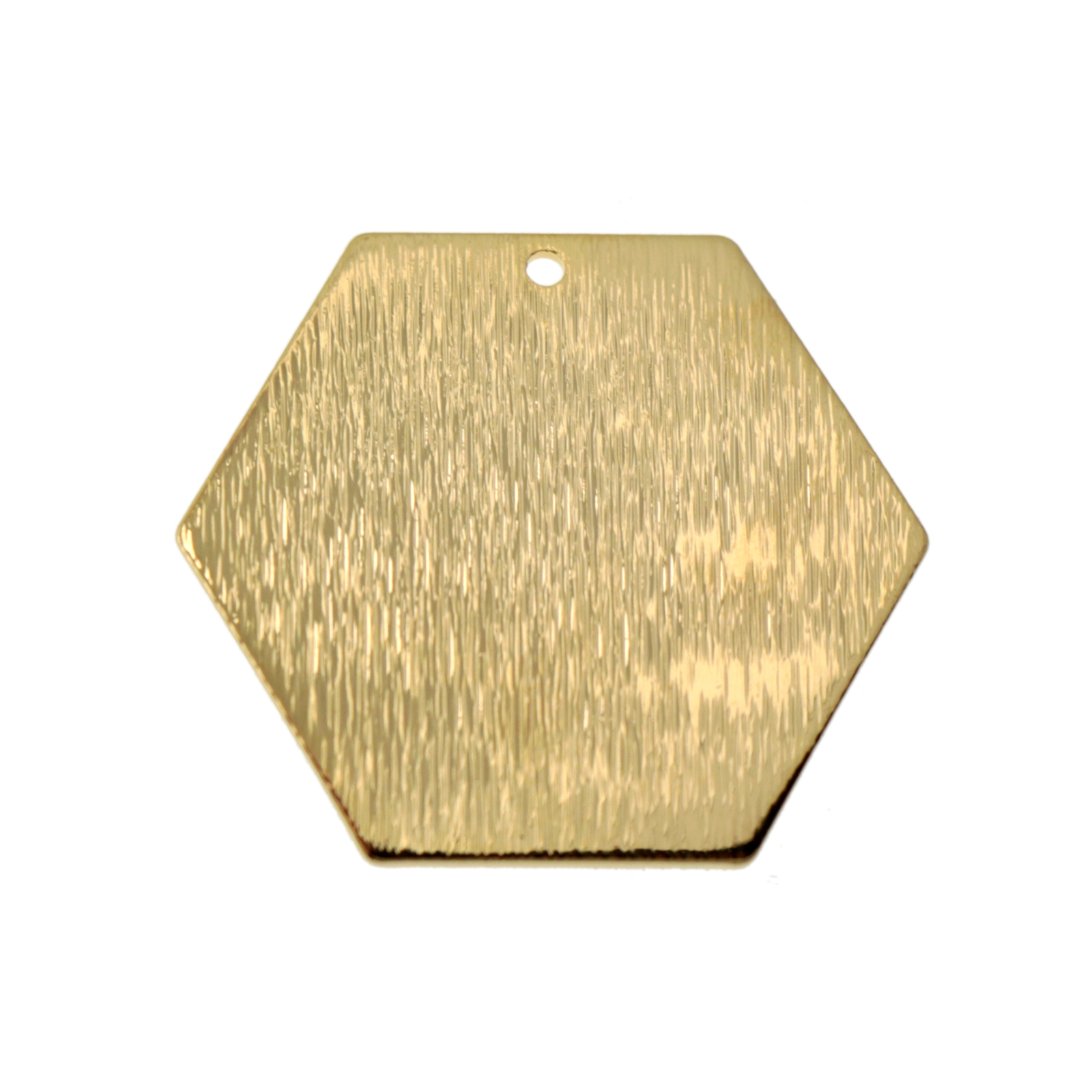 minimal jewelry gold plated bent exagon pendant 24mm | 2pc