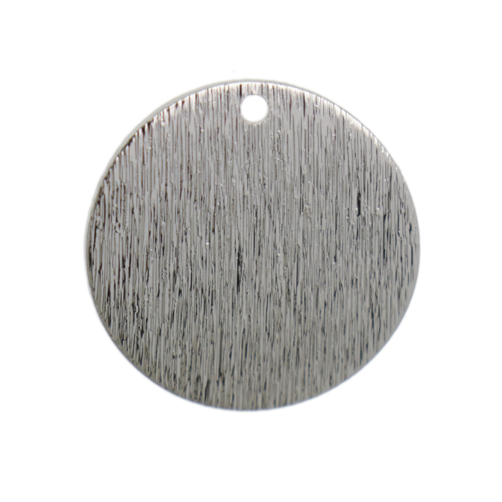 minimal jewelry rhodium silver plated bent coin charm 18mm | 2pc