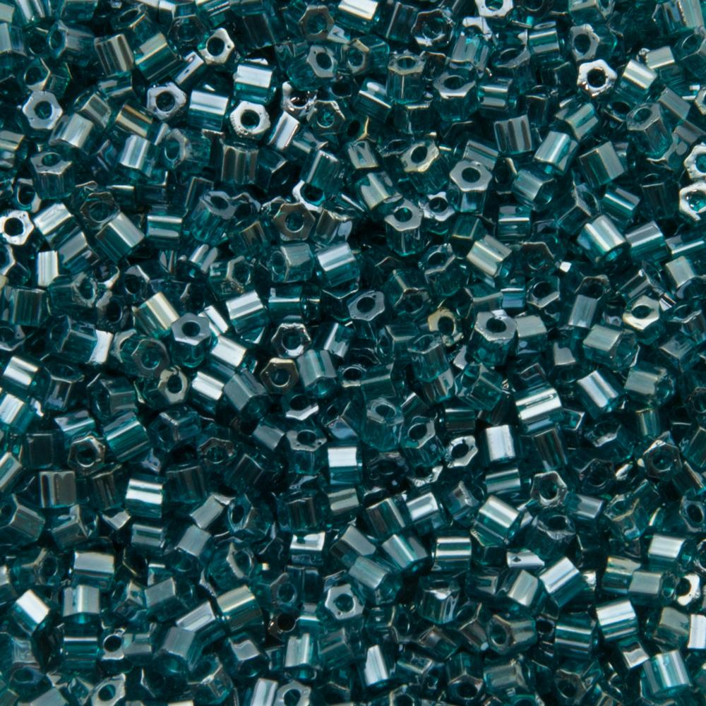 hexagon toho seed beads 11/0 - transparent lustered teal (108bd) | 10gr