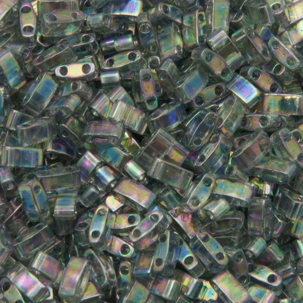 miyuki half tila beads - grey rainbow luster 5x2,3mm | 5gr