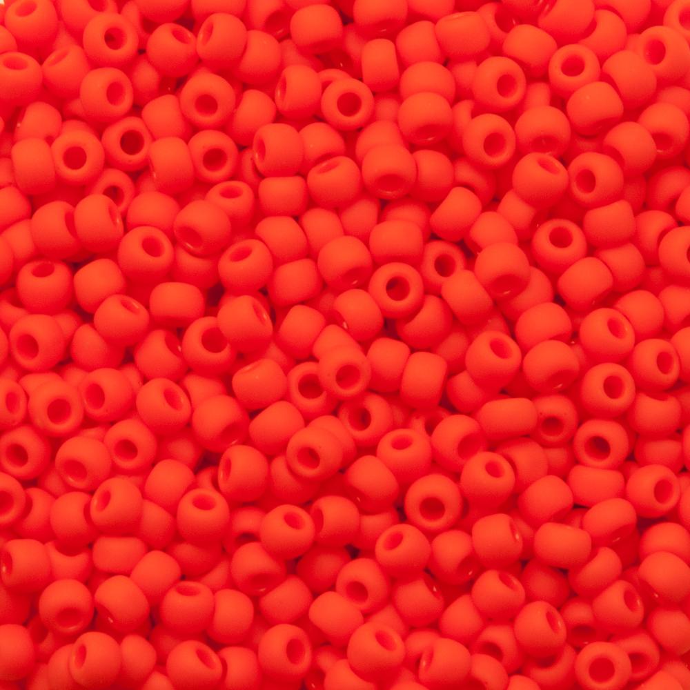 saatperlen toho 8/0 opaque frosted sunset orange (50f) | 10gr