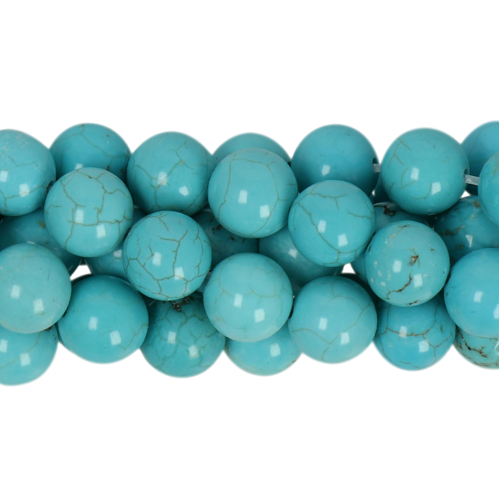 turquoise howlite smooth round 8mm | 15/16-inch strand
