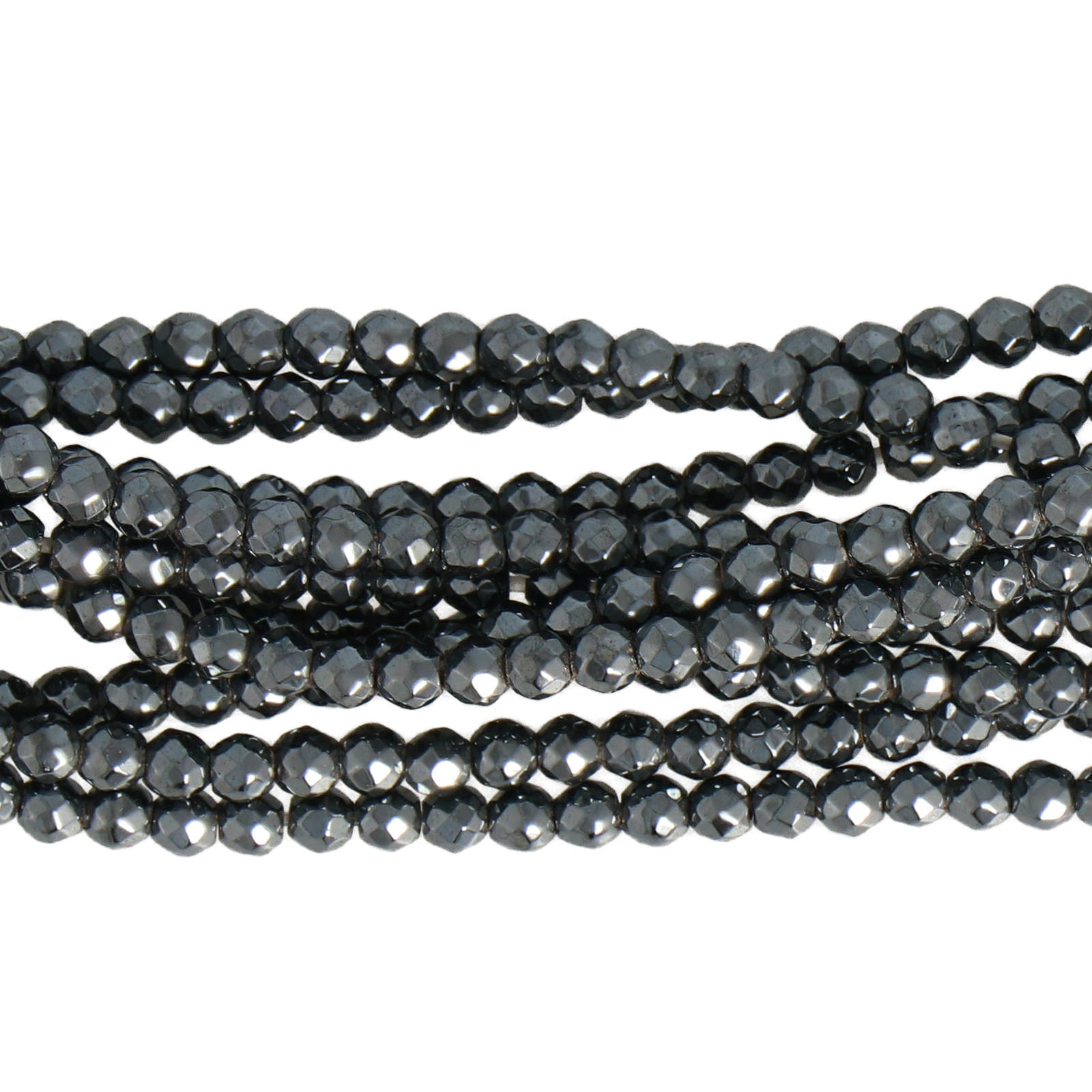 hematite faceted round 2mm | 15/16-inch strand