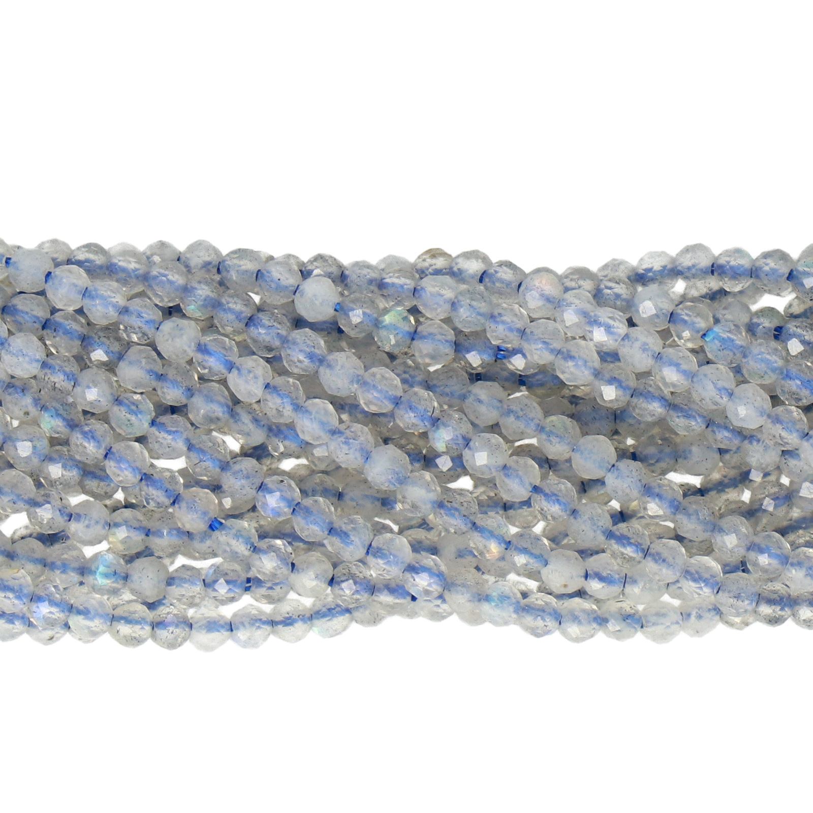 labradorite faceted round 2mm | 15/16-inch strand