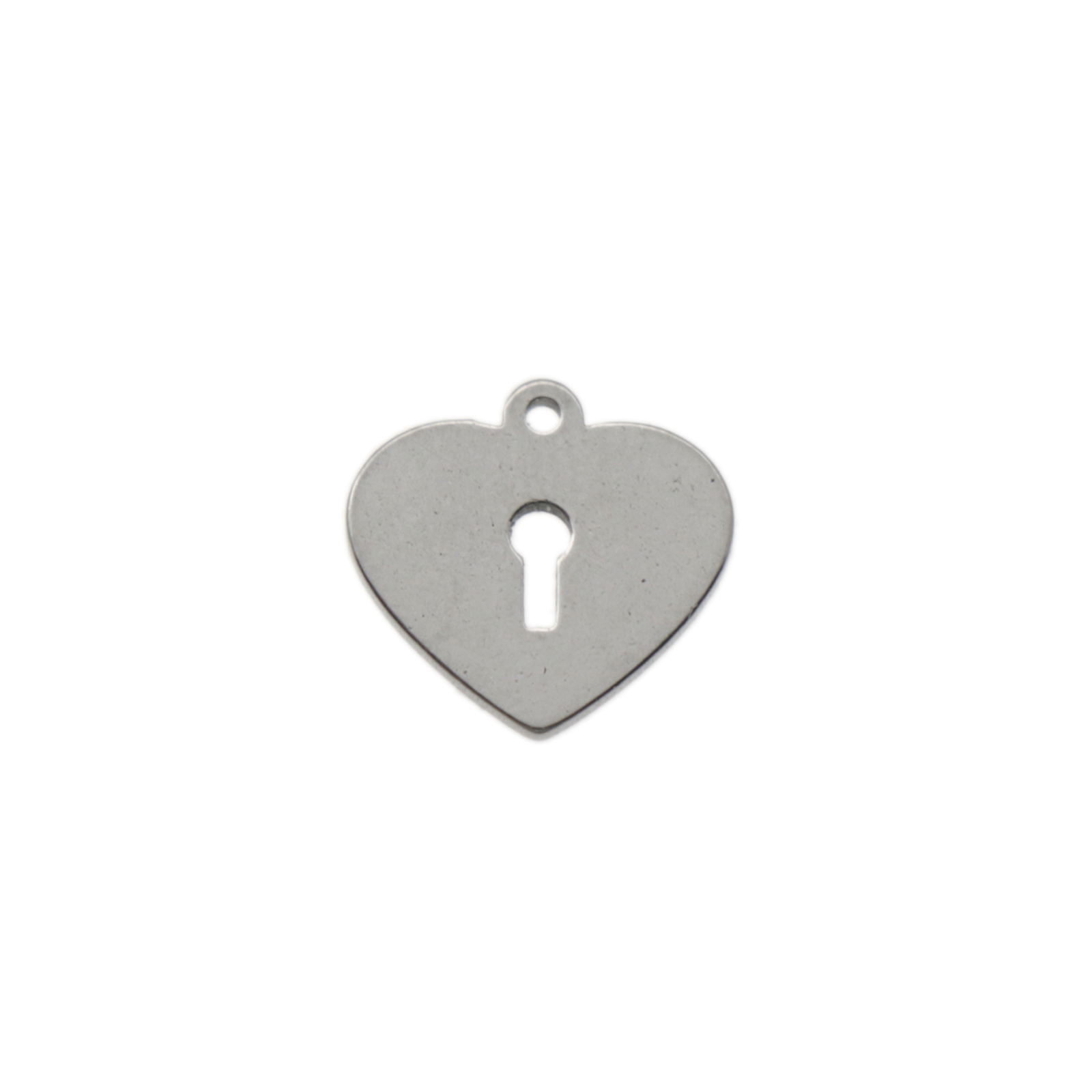 stainless stell heart charm 10x8mm | 4pc