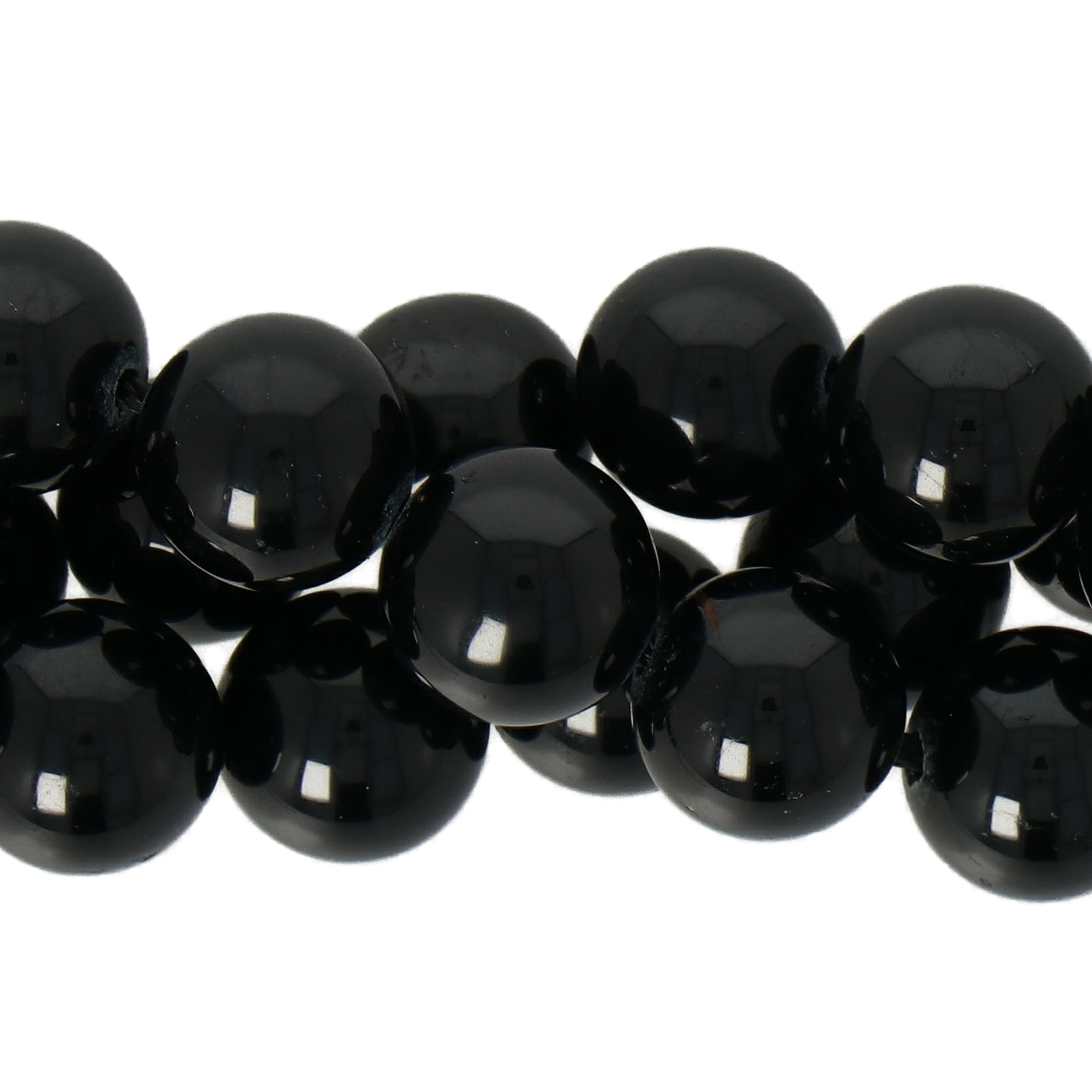 black tourmaline smooth round 8mm | 8pc