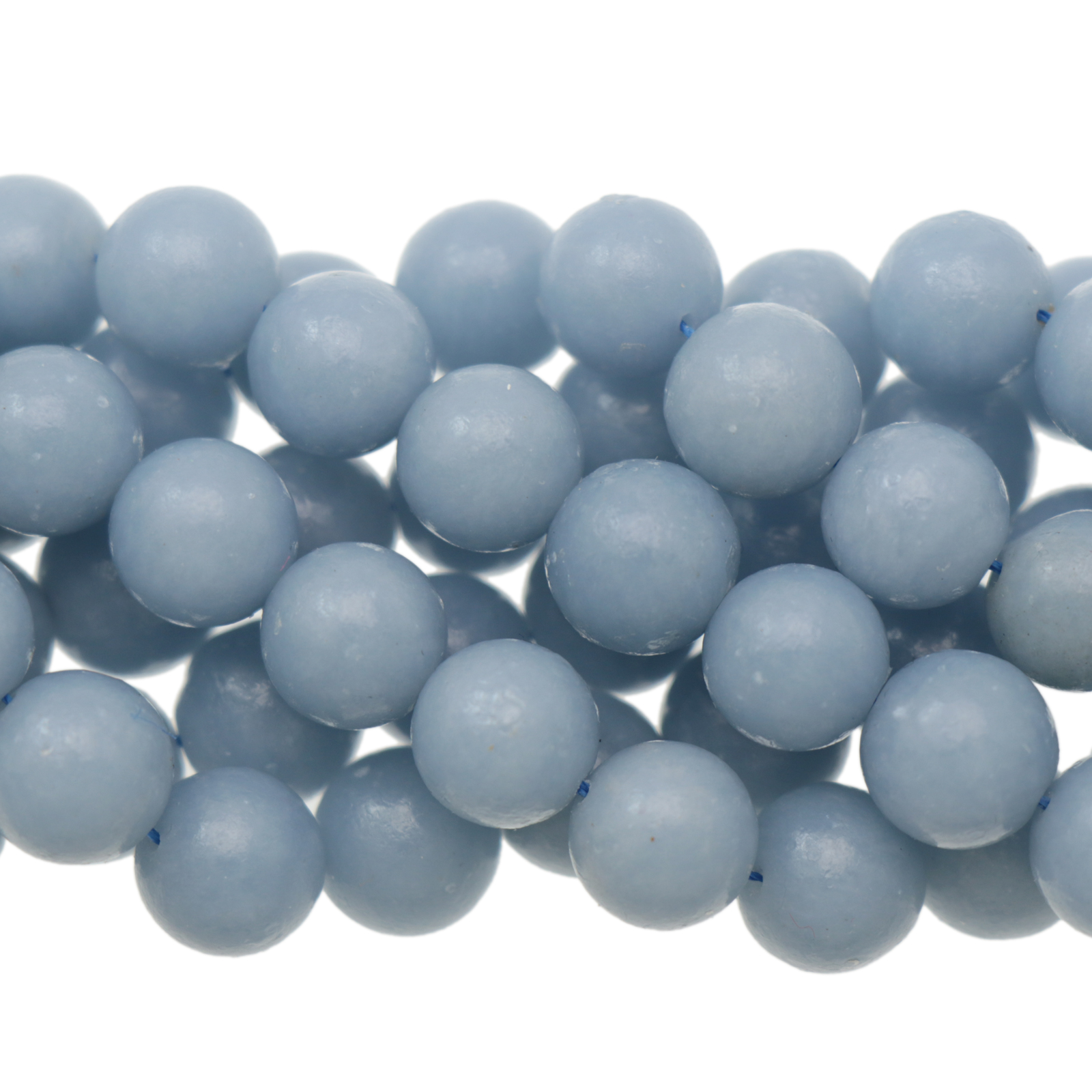 blue angelite smooth round 10mm | 6pc
