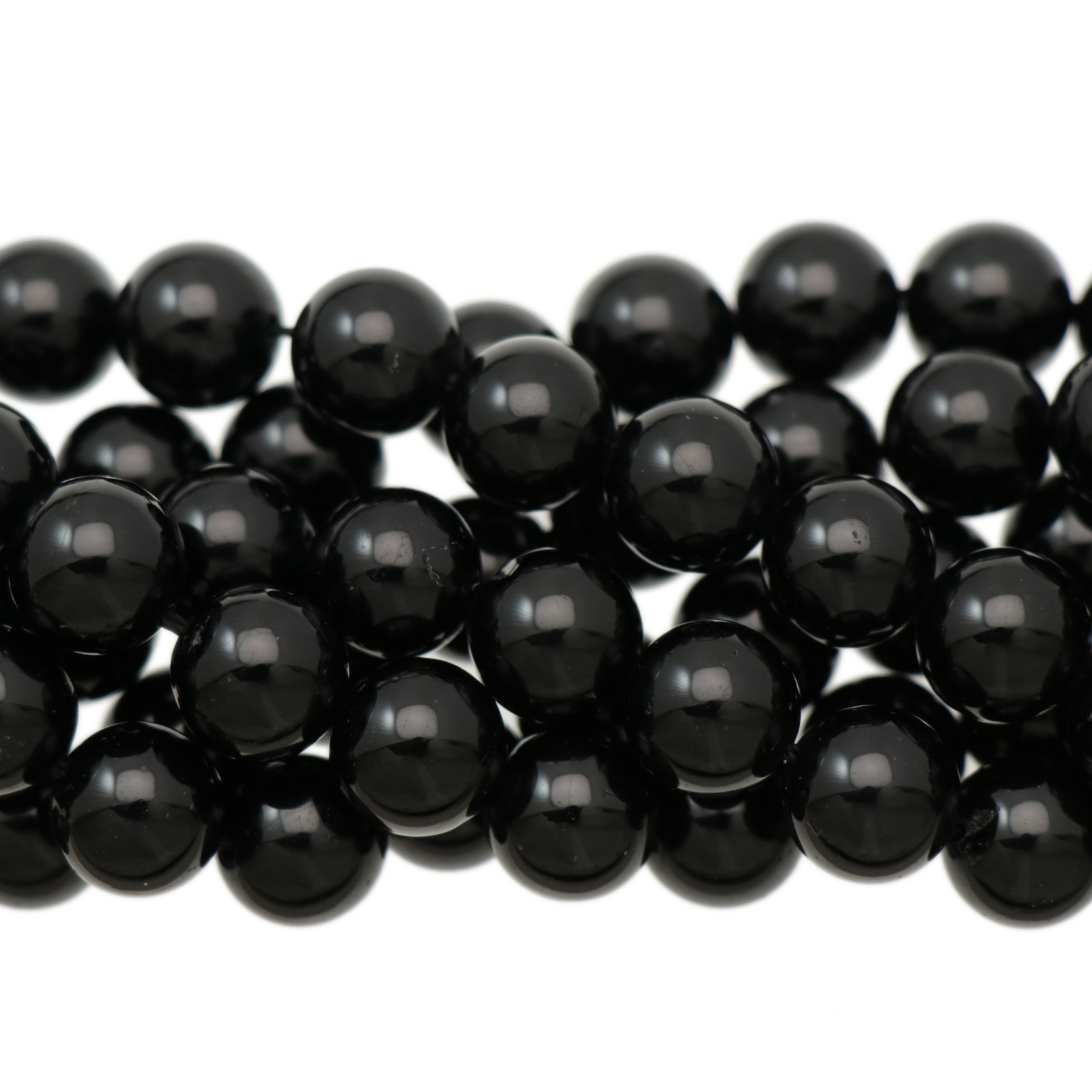 black tourmaline smooth round 10mm | 6pc