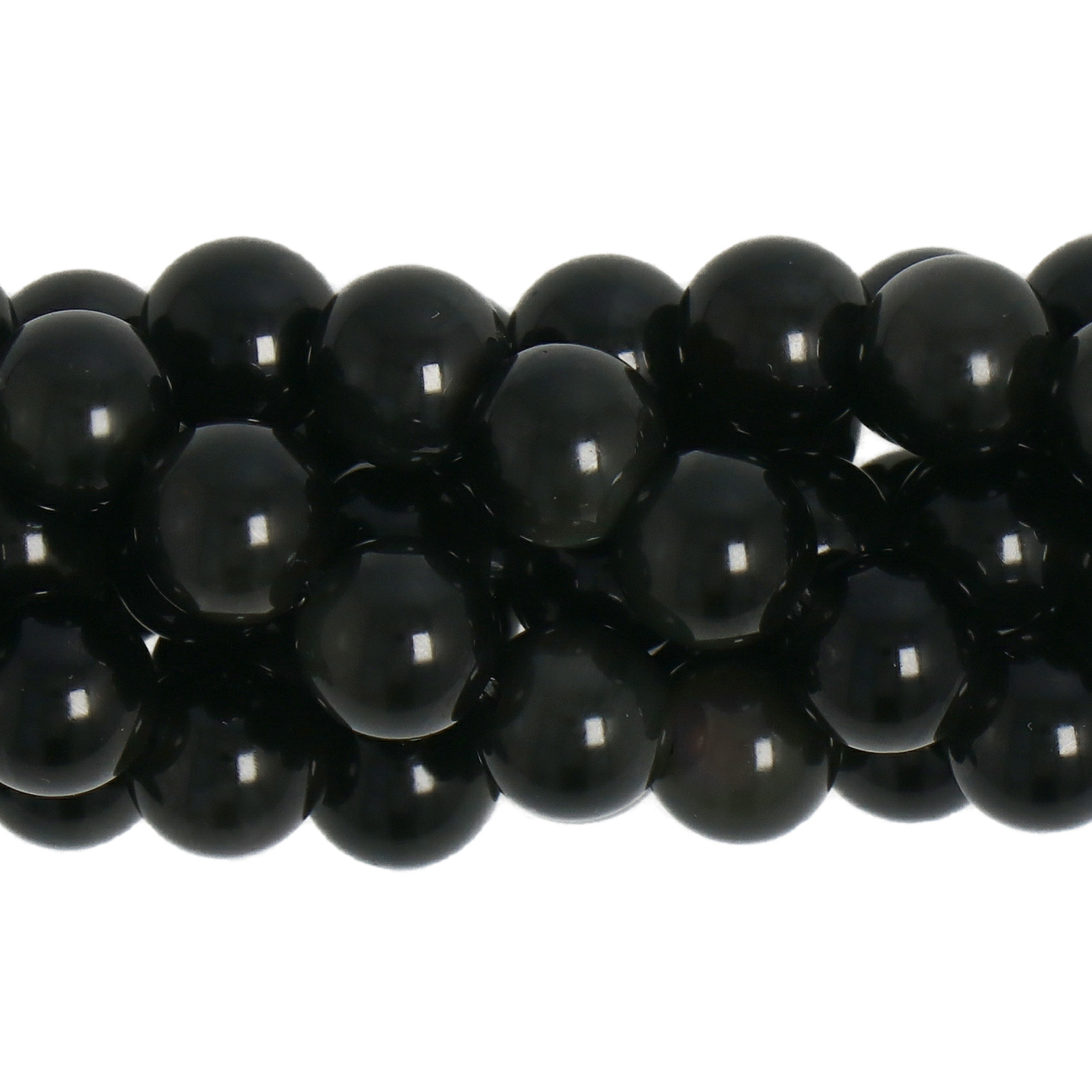black rainbow obsidian smooth round 6mm | 20pc
