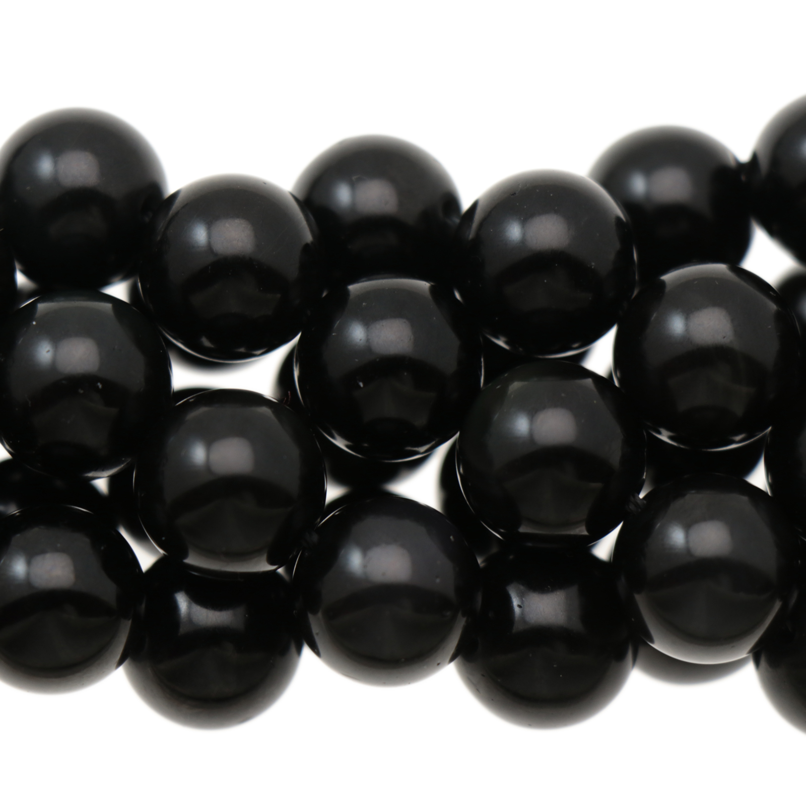black rainbow obsidian smooth round 12mm | 16-inch strand