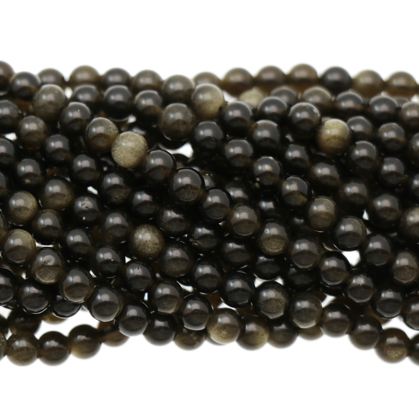 goldobsidian glatt runde 4mm | strang 38/40cm