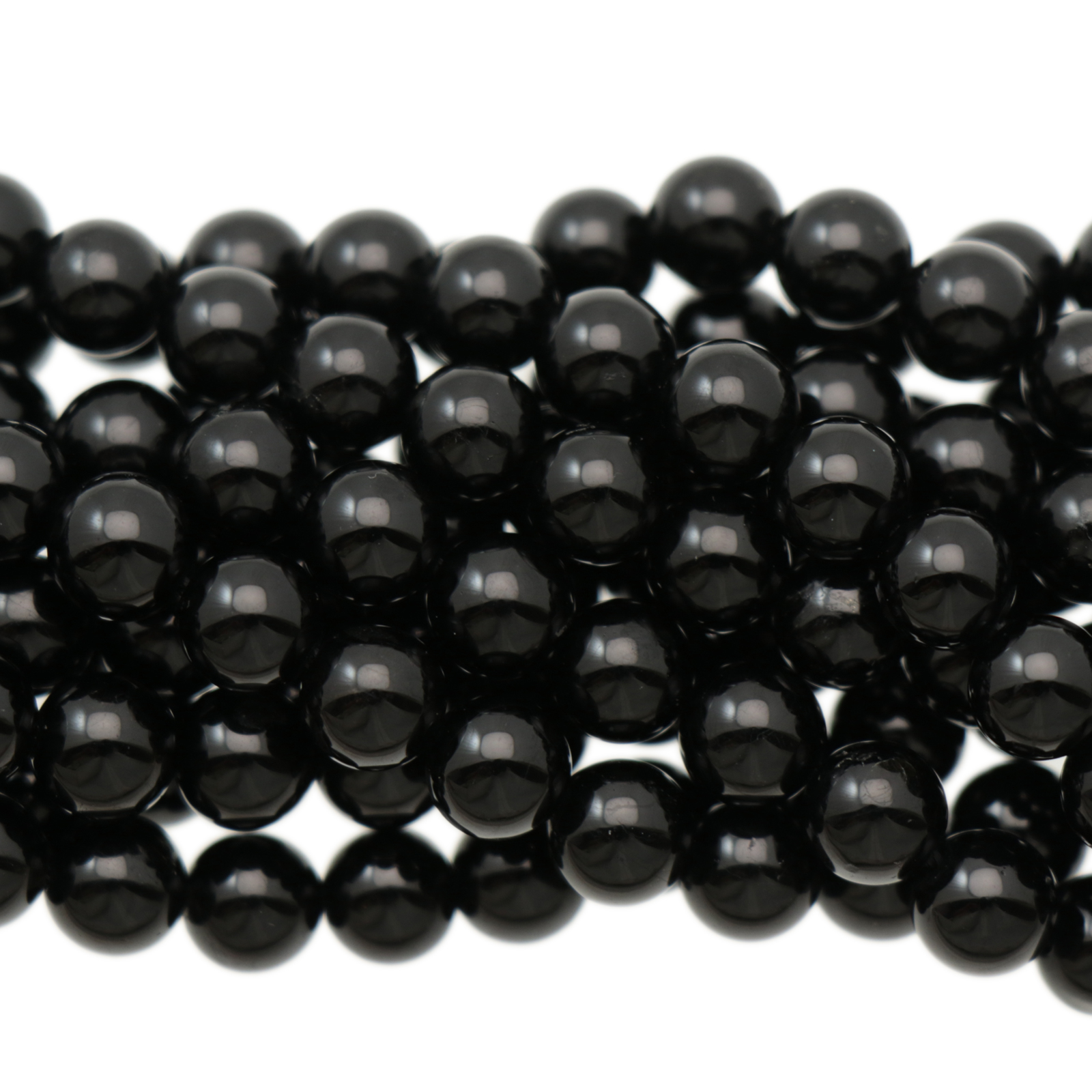 black tourmaline smooth round 6mm | 12pc