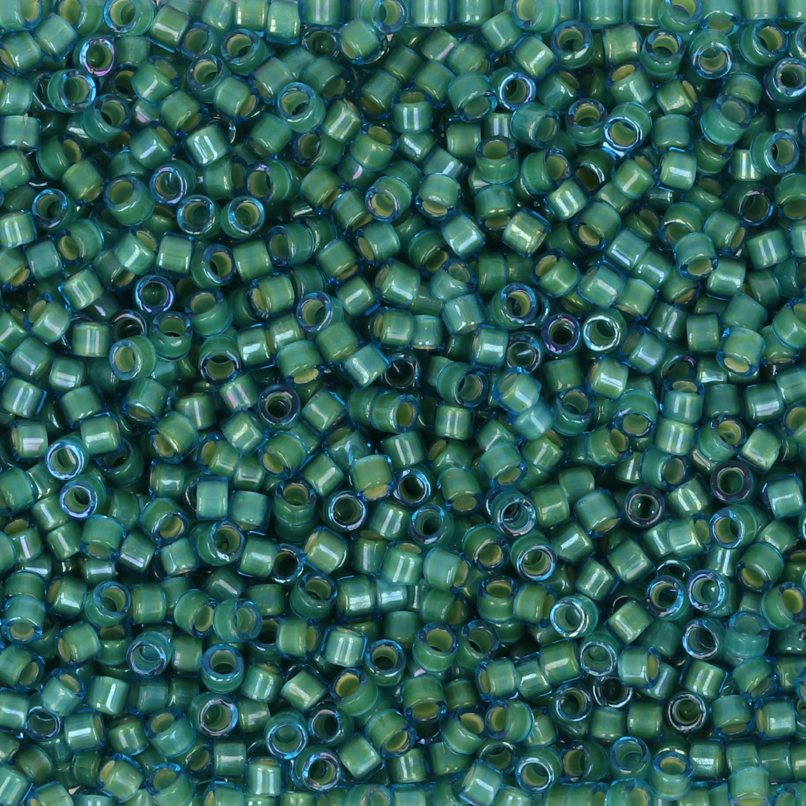 miyuki delica 11/0 - fancy lined aqua green | 8gr