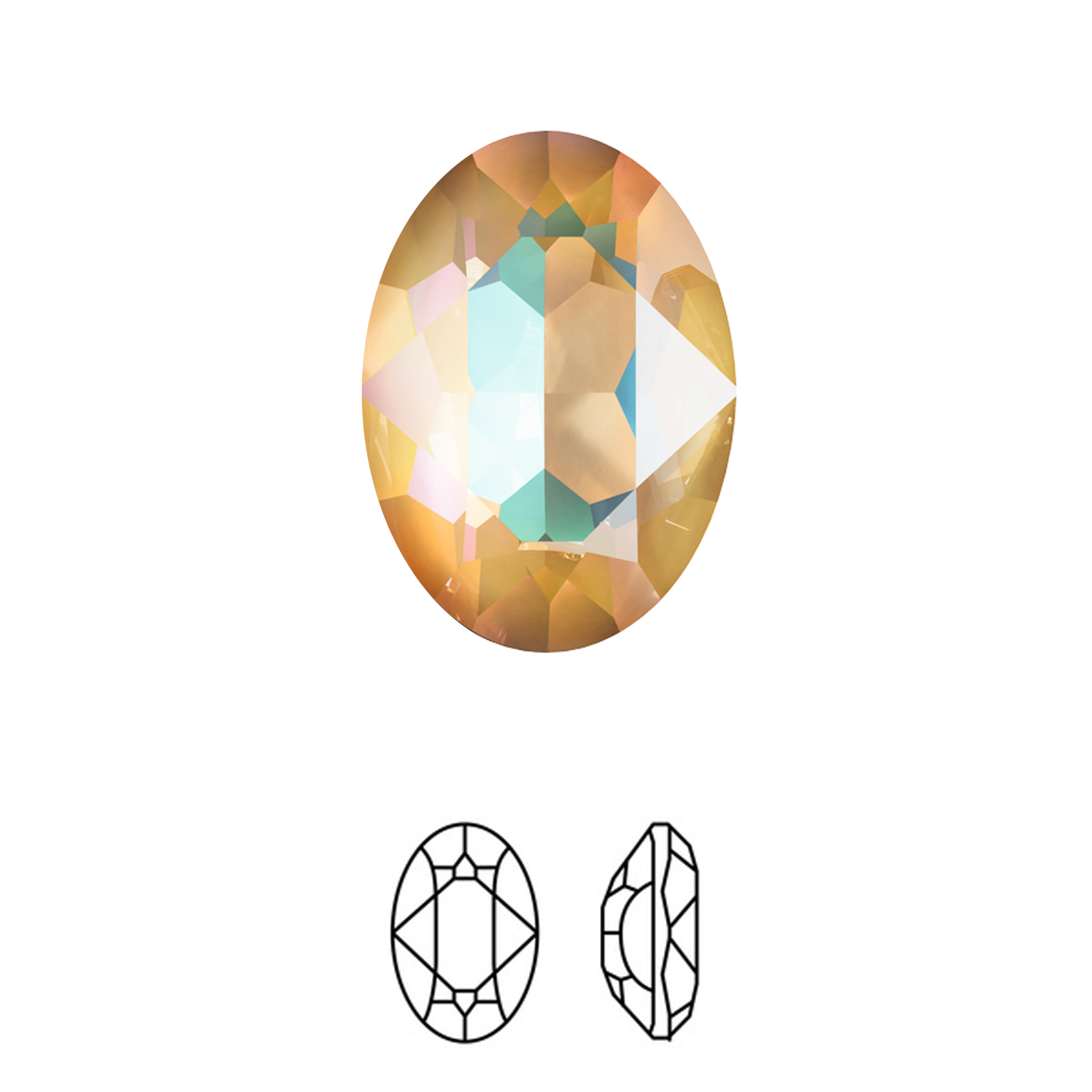 oval fancy stone (4120) crystal ochre delite 18x13mm | 1pc