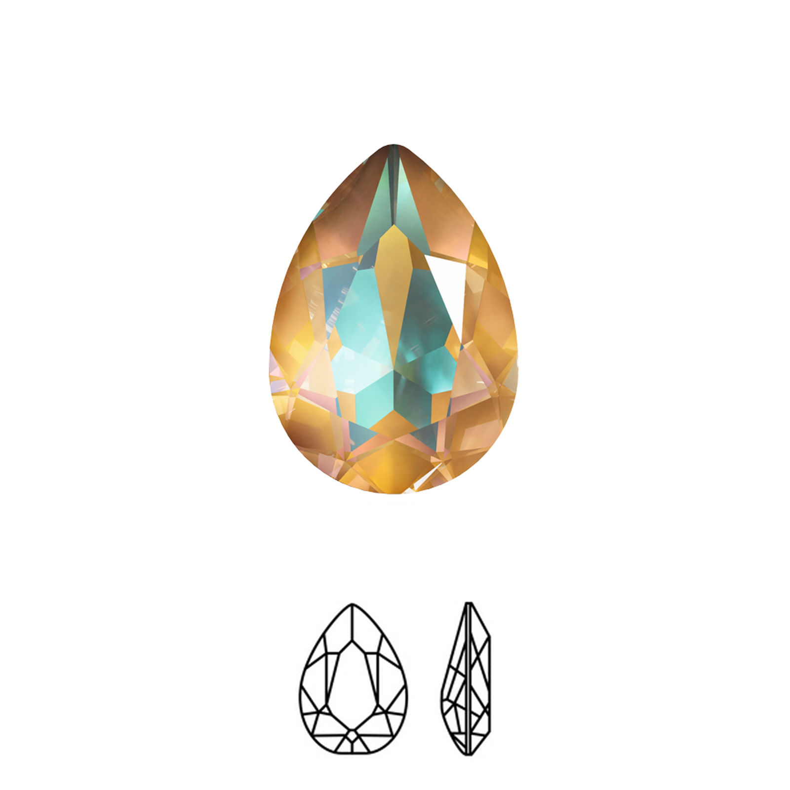pear fancy stone (4320) crystal ochre delite 14x10mm | 1pc