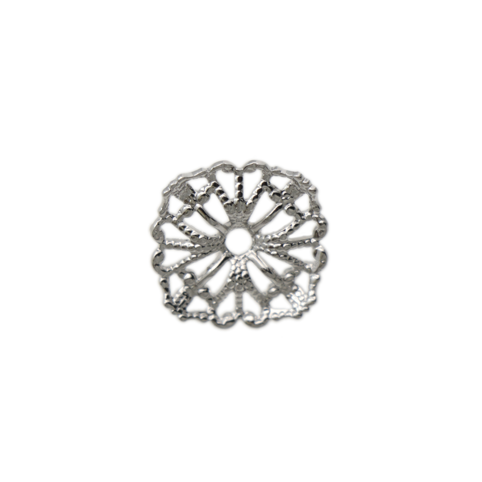 filigran rhodium versilbert quadrat 14mm | 2st