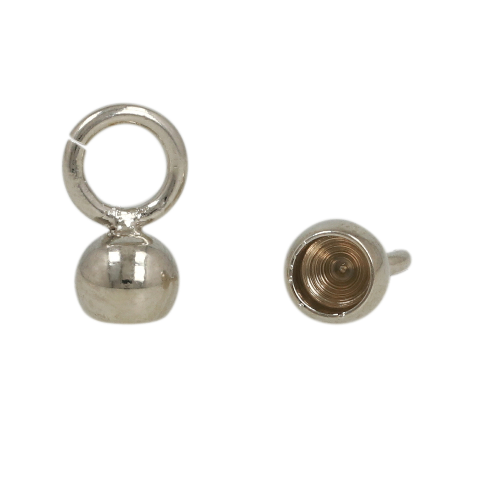 endkappe rhodium versilbert 10x5mm (3mm innendurchmesser) | 4st