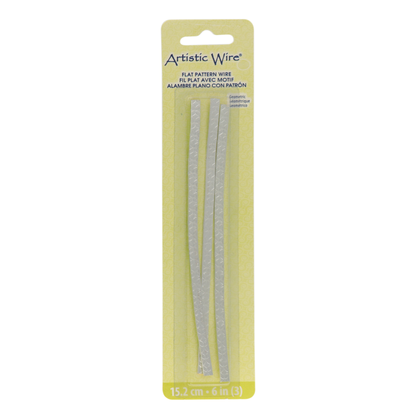 artistic wire 3 flat pattern wire - silver plated geometric 156x5mm | 1pc