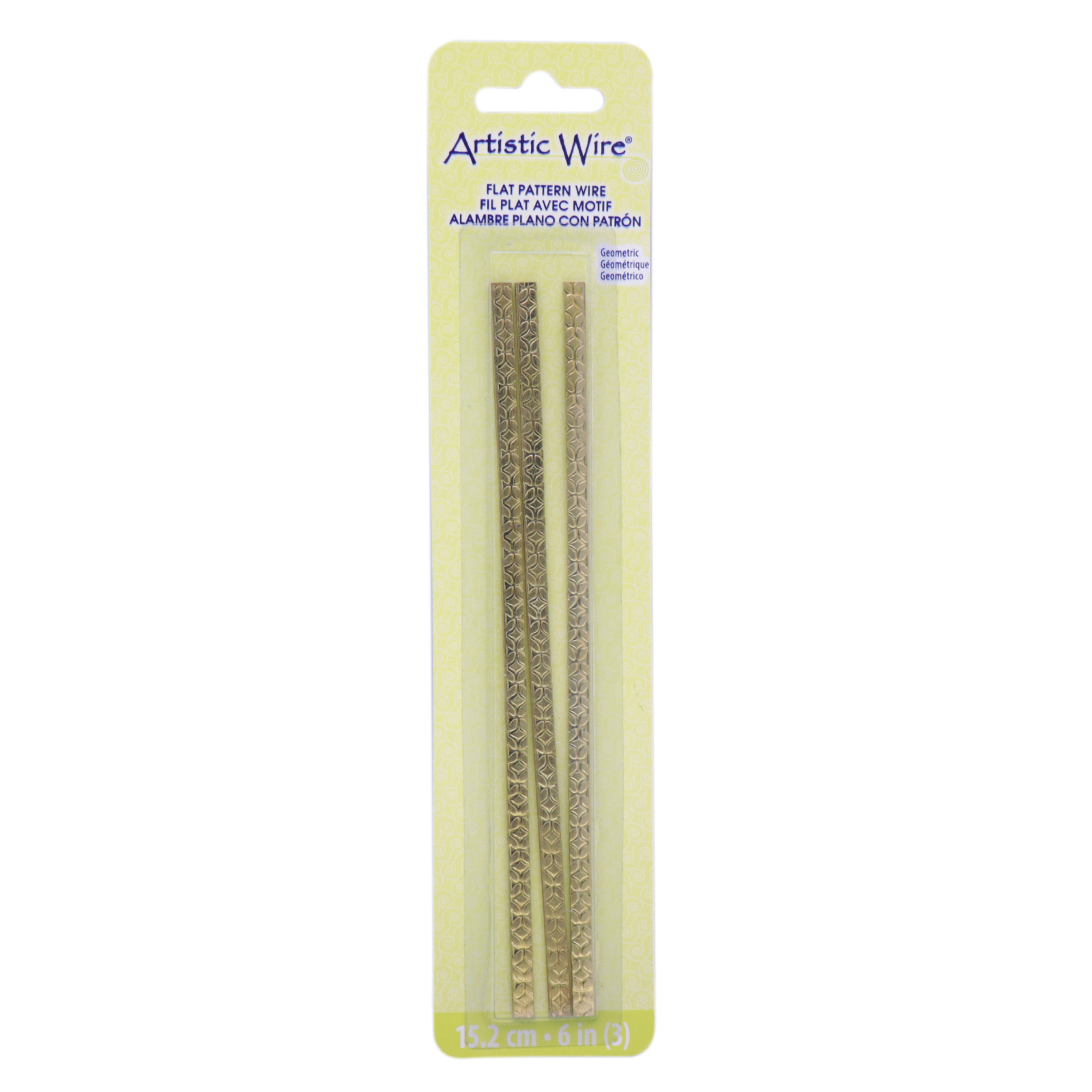 artistic wire 3 flat pattern wire - brass geometric 156x5mm | 1pc