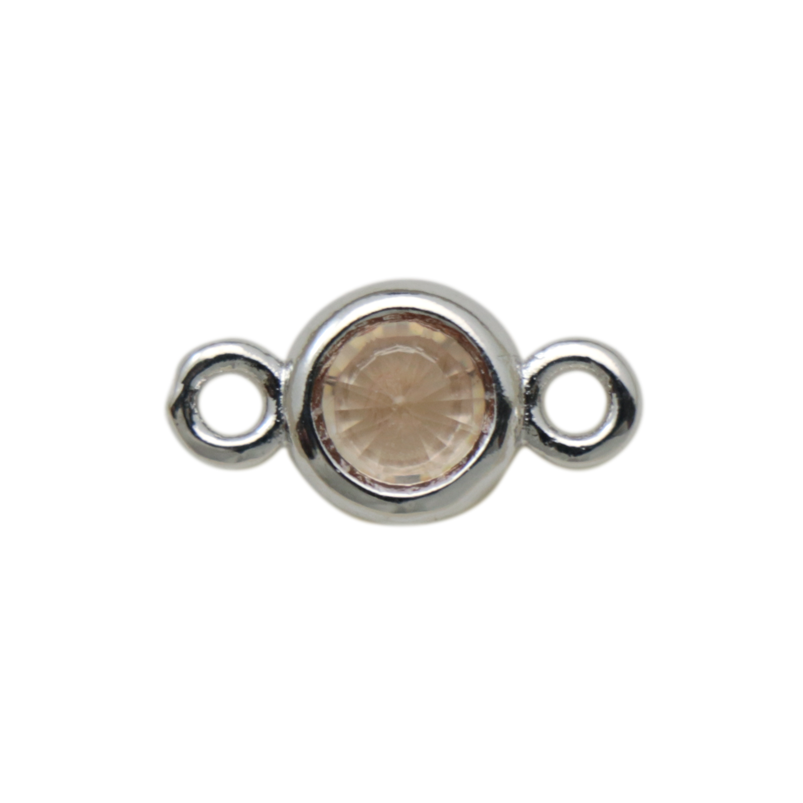 mini crystal zwischenteil champagne rhodium versilbert runde 12x7mm | 2st