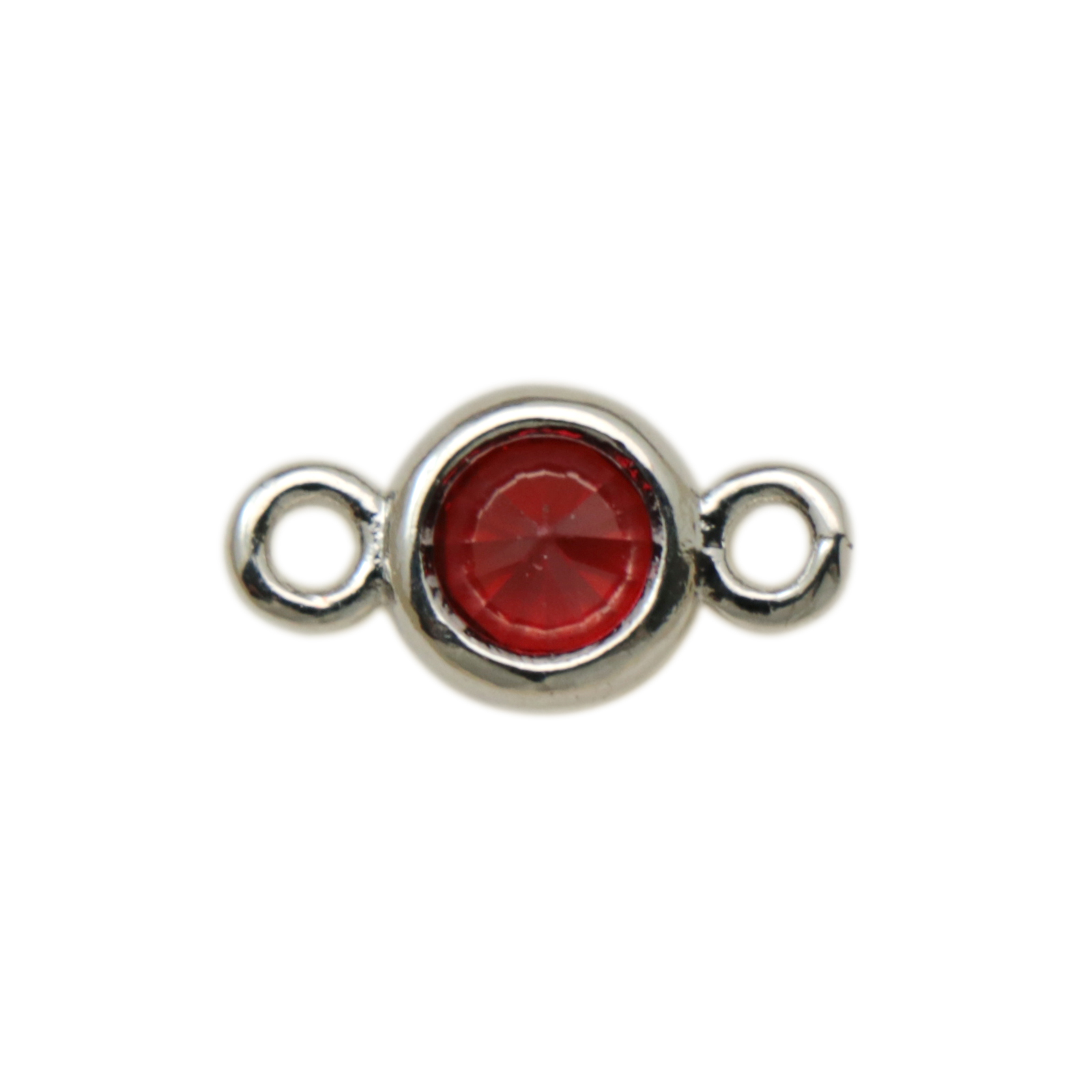 mini crystal zwischenteil light siam rhodium versilbert runde 12x7mm | 2st