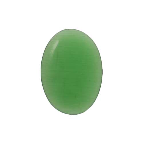emerald cat's eye cabochon smooth oval 25x18mm (thin) | 8pc