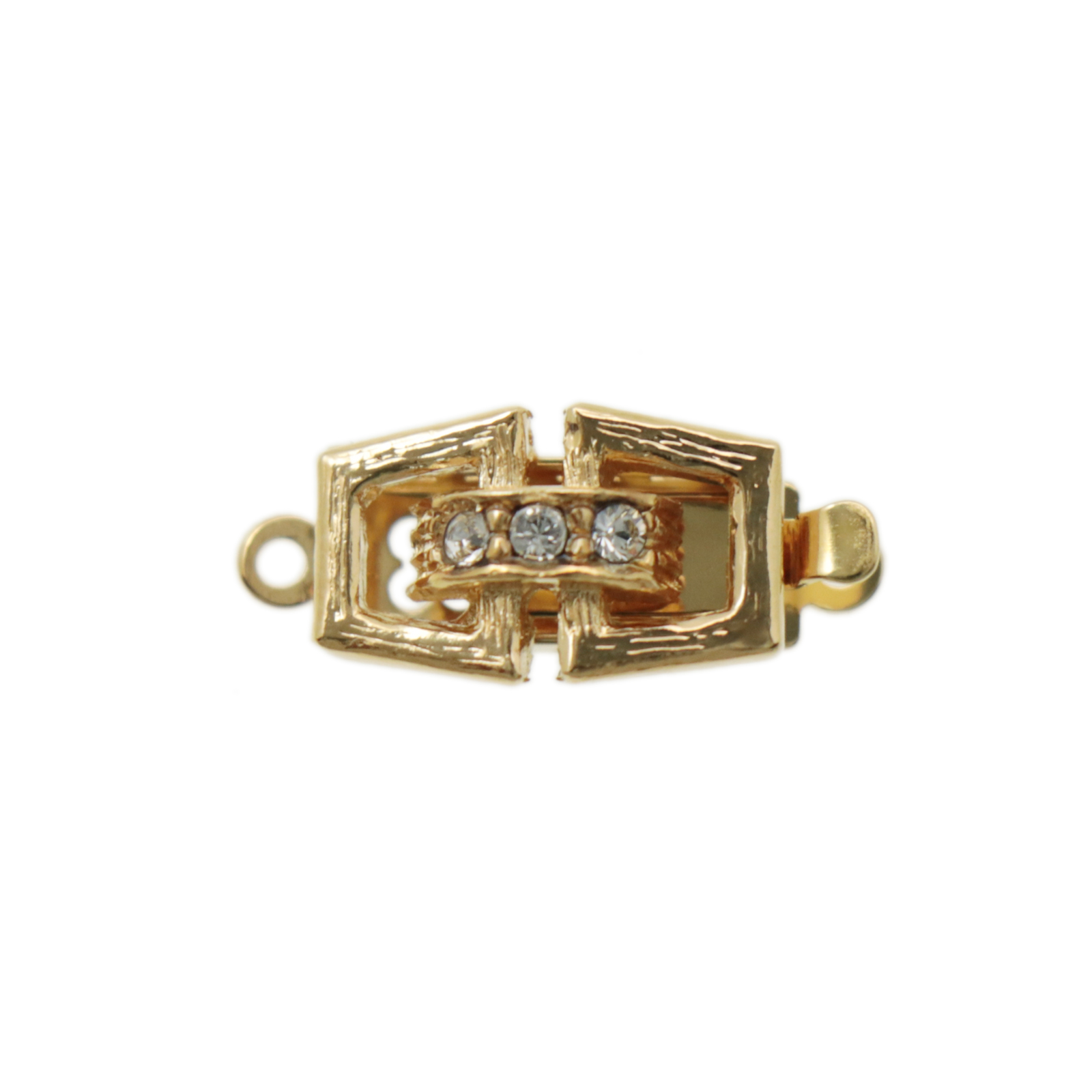 jewel clasp gold special plating box clasp with true crystal 12x8mm | 1pc