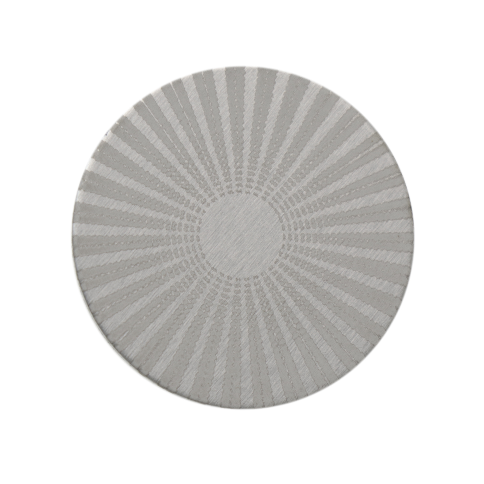 art blanks aluminium fancy silver round 25mm - optical ray pattern | 1pc