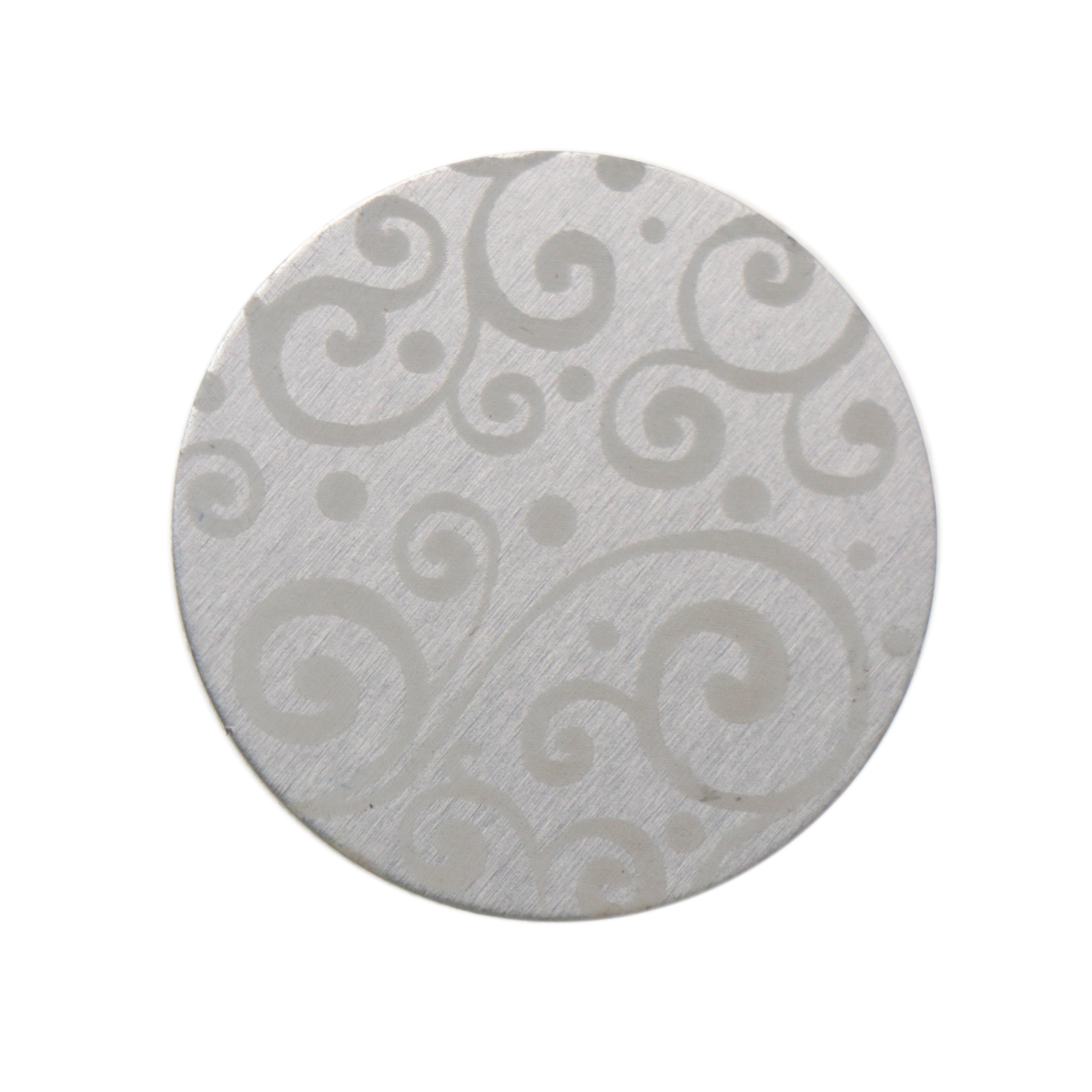 art blanks aluminium fancy silver round 25mm - swirl pattern | 1pc