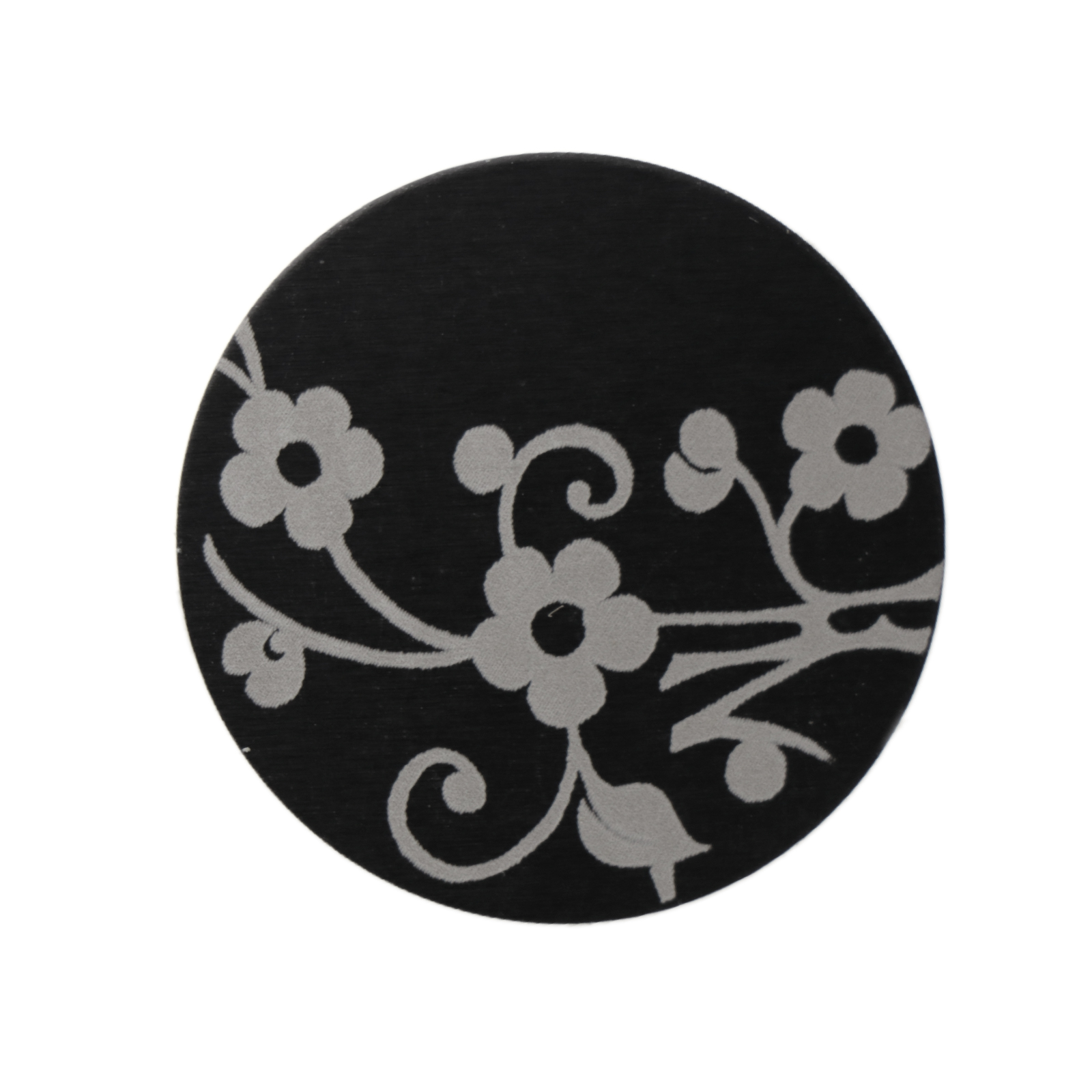 art blanks aluminium fancy black round 25mm - flower pattern | 1pc