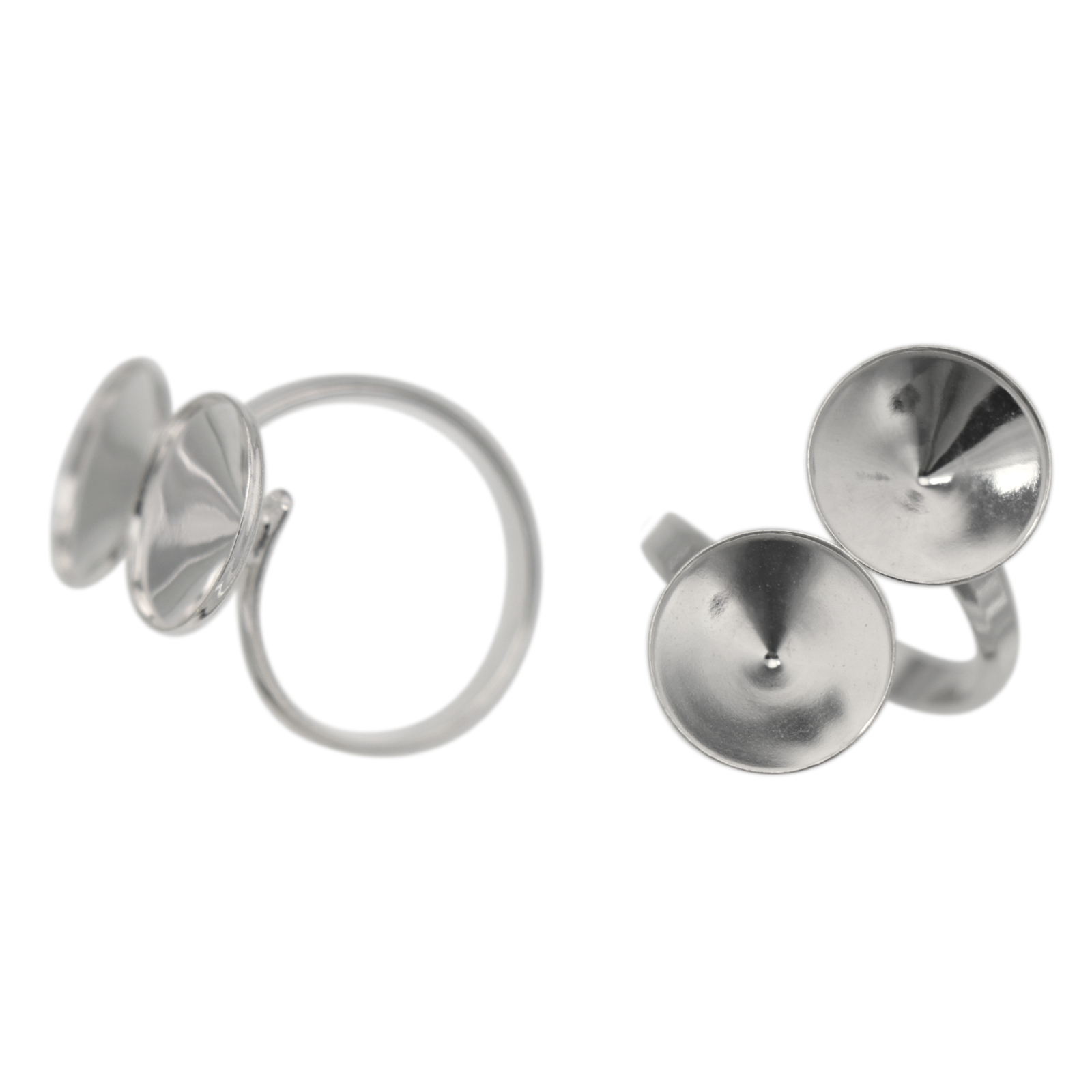 adjustable sterling silver setting ring 1122 12mm | 1pc