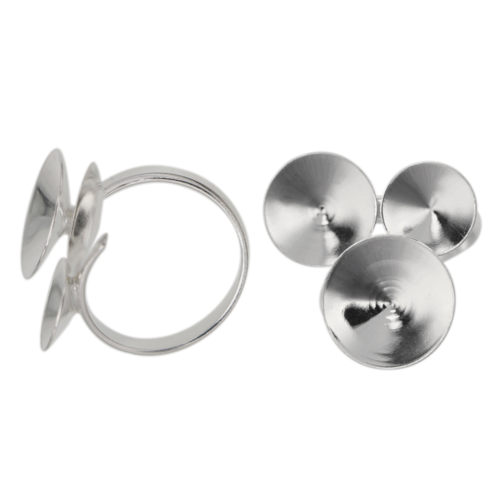 adjustable sterling silver setting ring 1122 10/12/14mm | 1pc