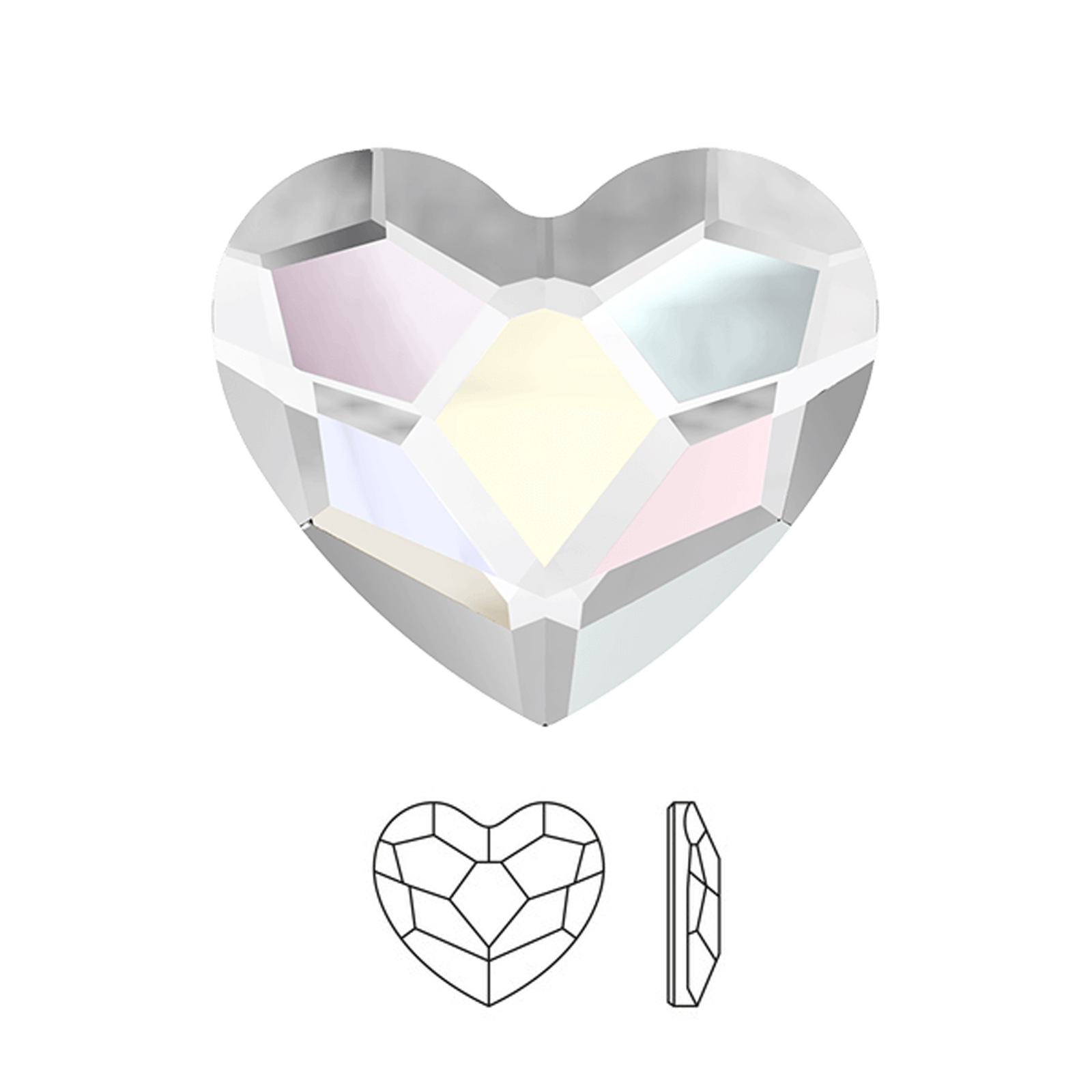 heart hotfix (2808) crystal ab 10mm | 1pc