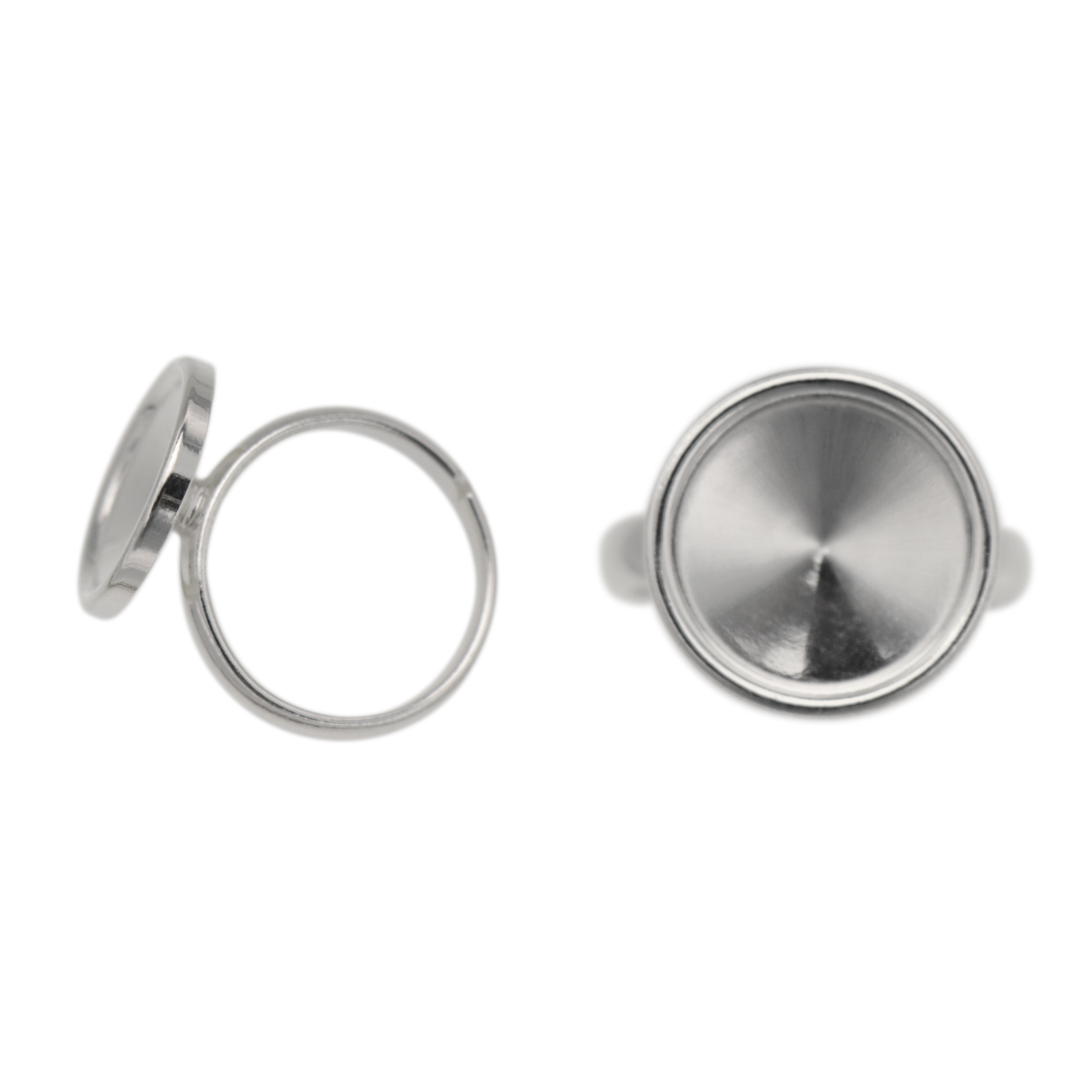 adjustable sterling silver setting ring 1122 12mm | 1pc