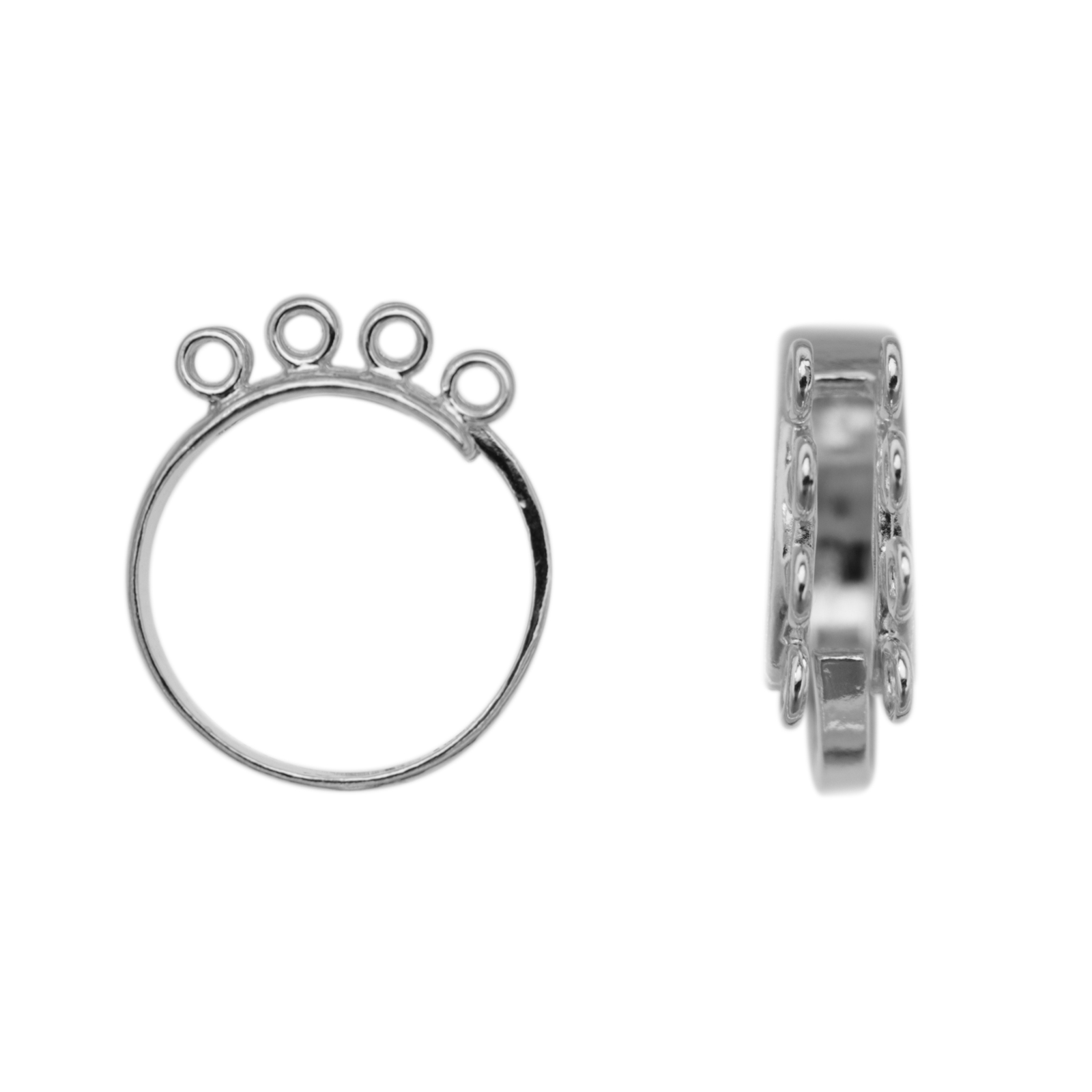adjustable sterling silver ring with 8 jumprings | 1pc