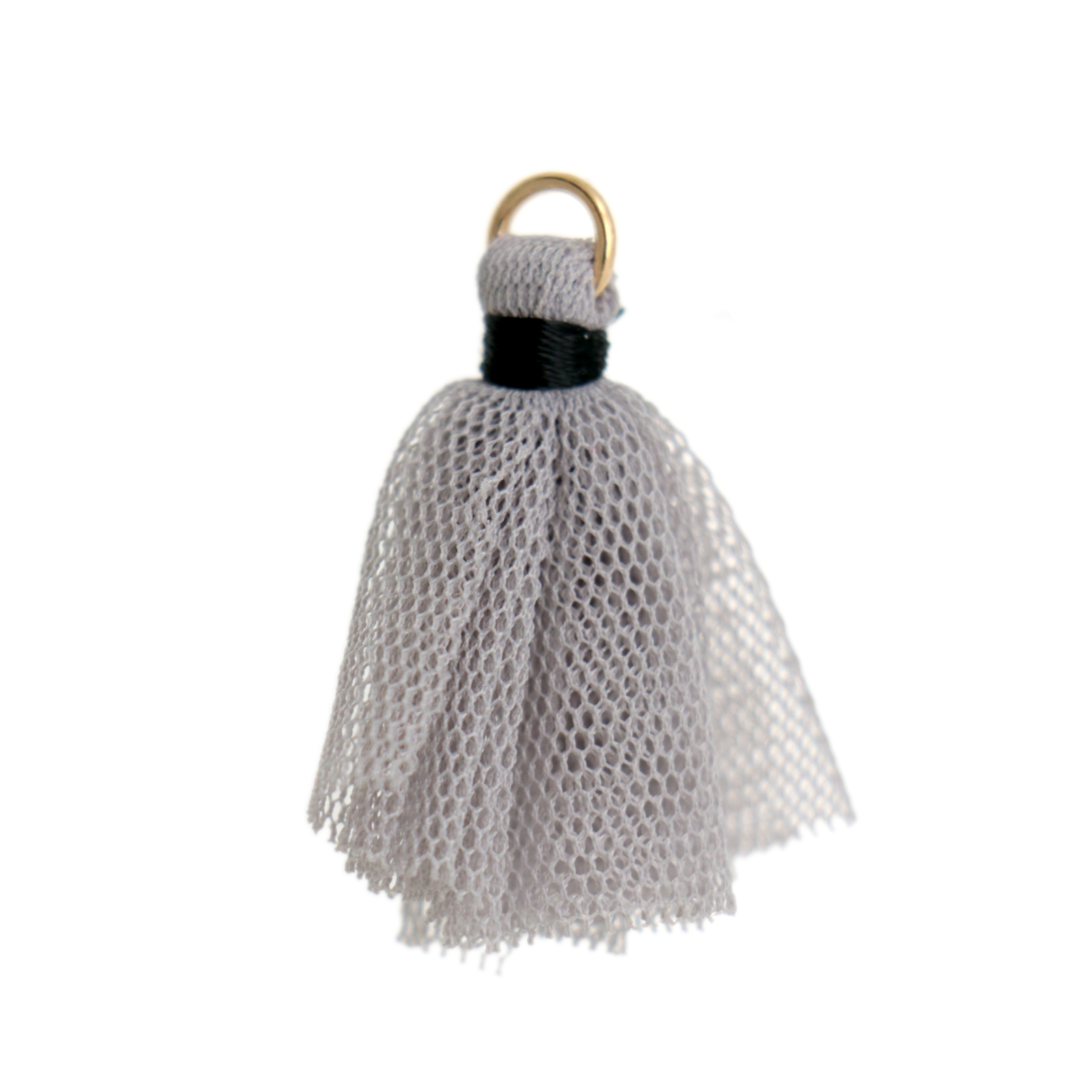 fabric tassel with jumpring - grey 30mm | 4pc