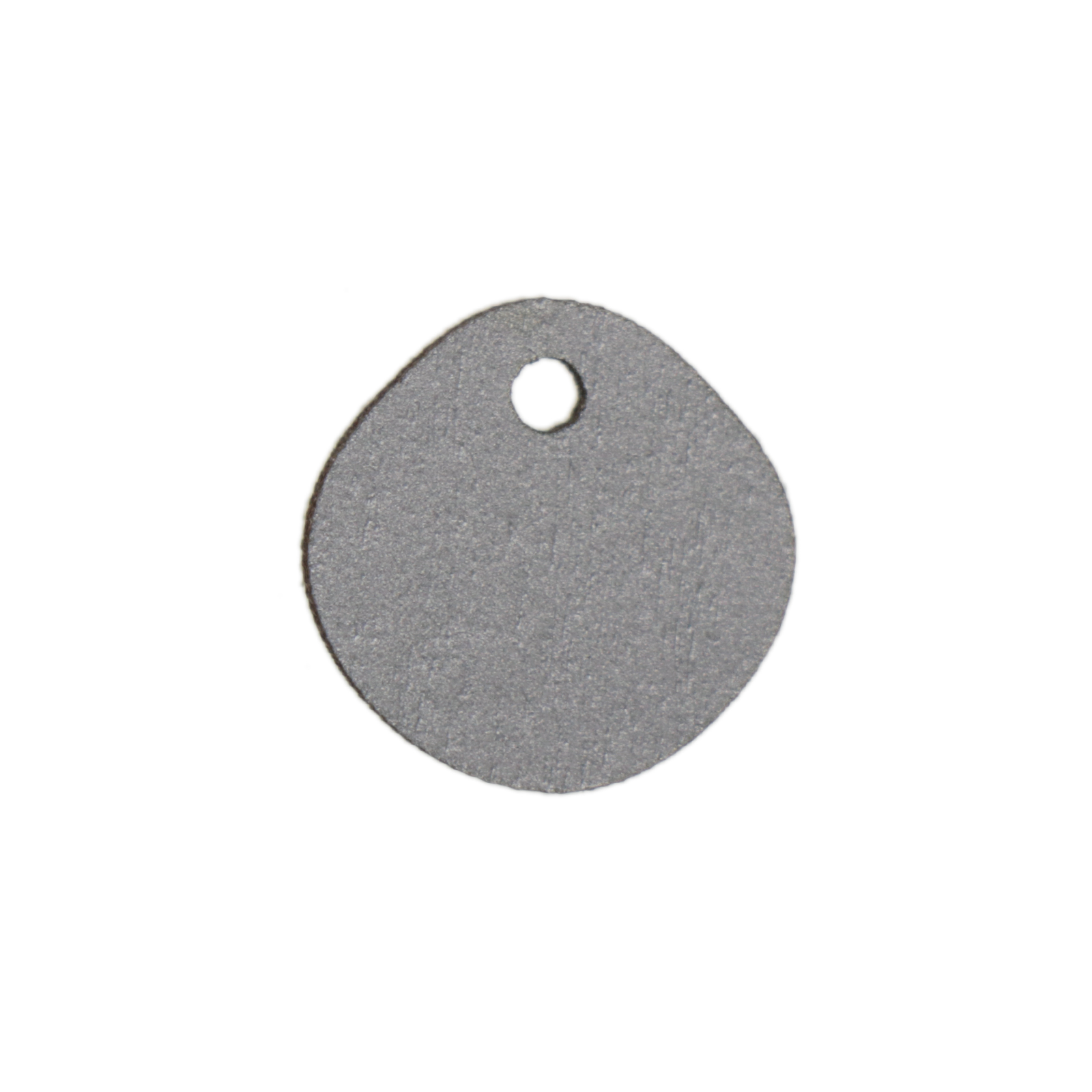 wooden pendant - siver - irregular coin 15mm | 2pc