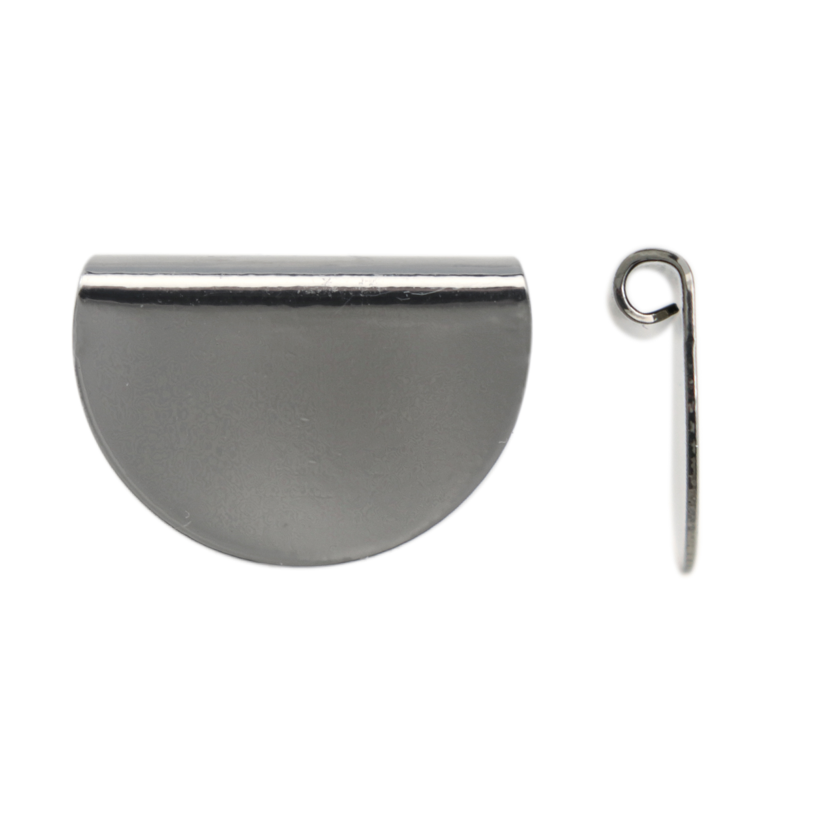 minimal jewelry rhodium silver plated semicircle 20x10mm | 2pc