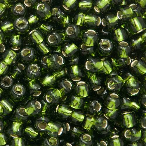 saatperlen toho 6/0 silver-lined olivine (37) | 10gr
