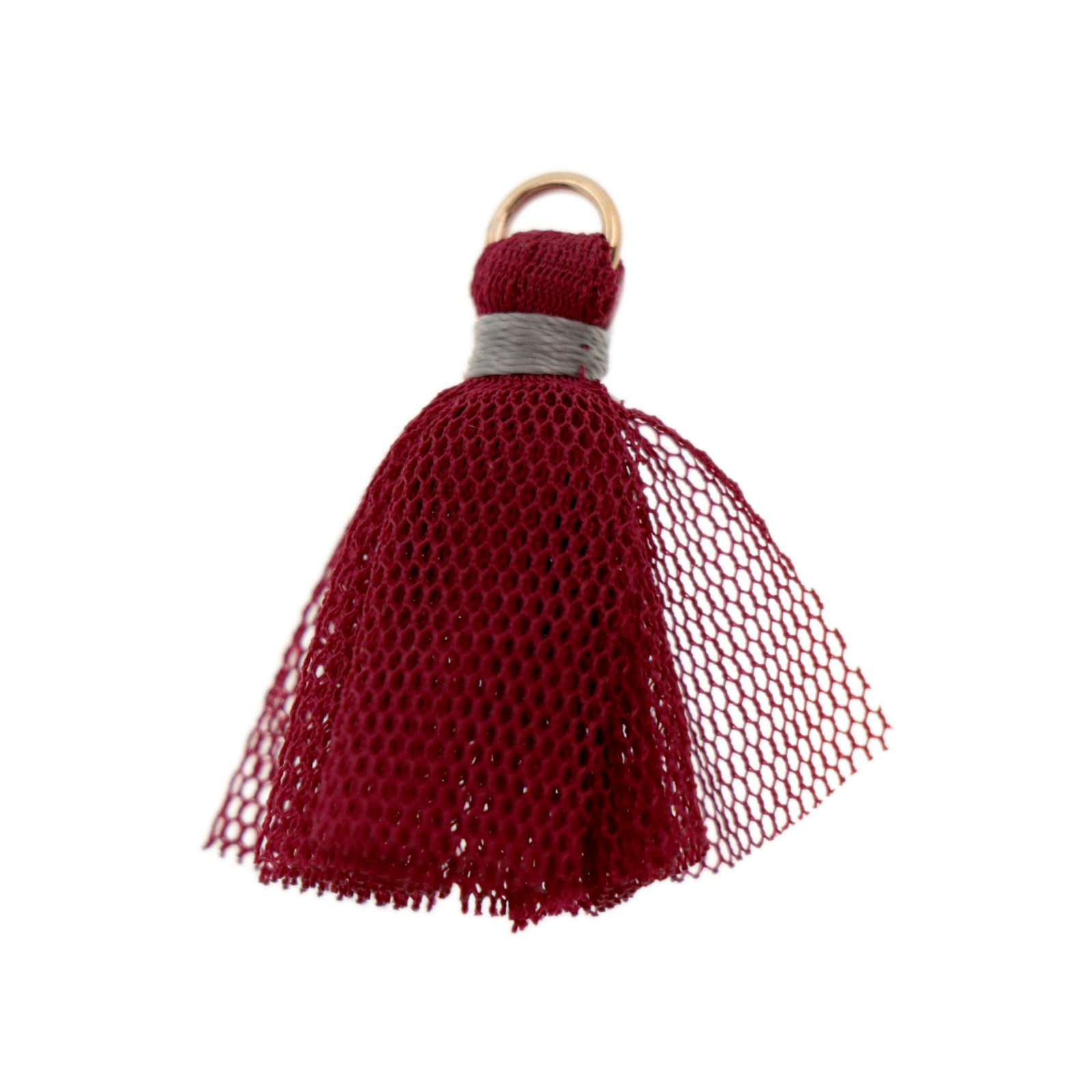 quaste stoff mit ring - bordeaux 30mm | 4st