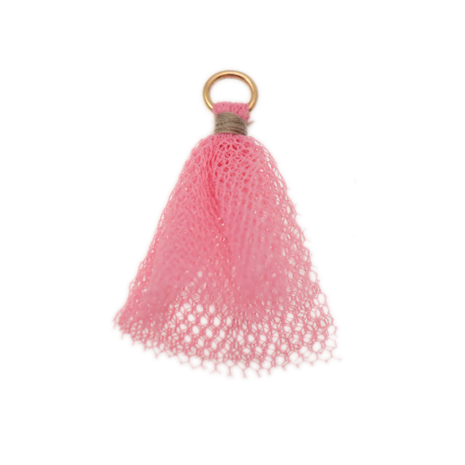 quaste stoff mit ring - rosa 30mm | 4st