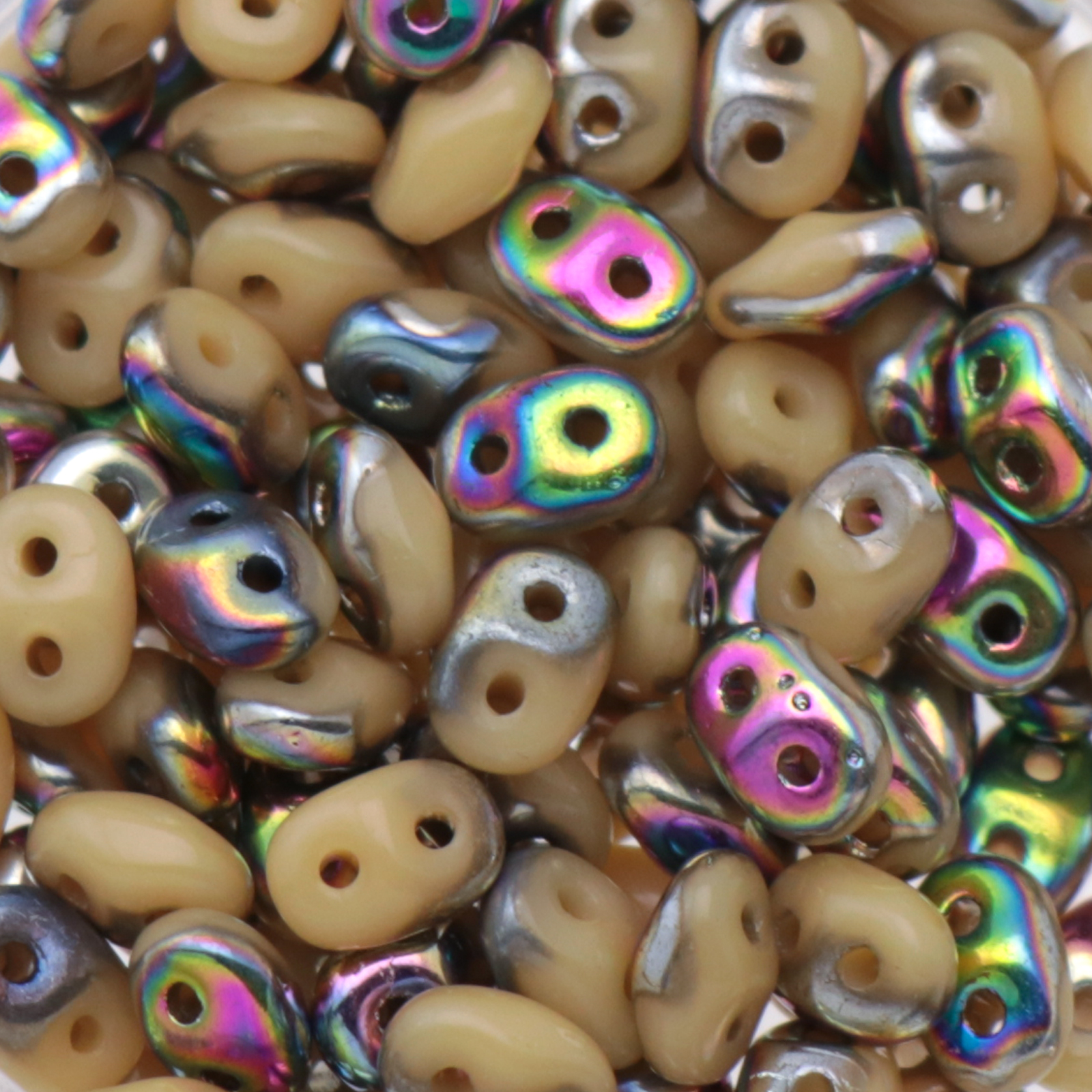 superduo perlen 5x2,5mm opaque ivory vitrail | 10gr