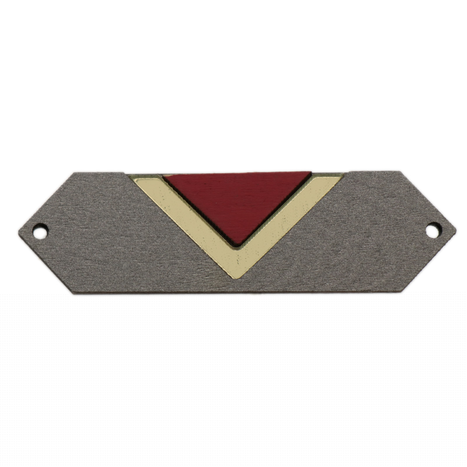 plexiwood connettor - gold mirror grey rectangle 60x17mm | 1pc