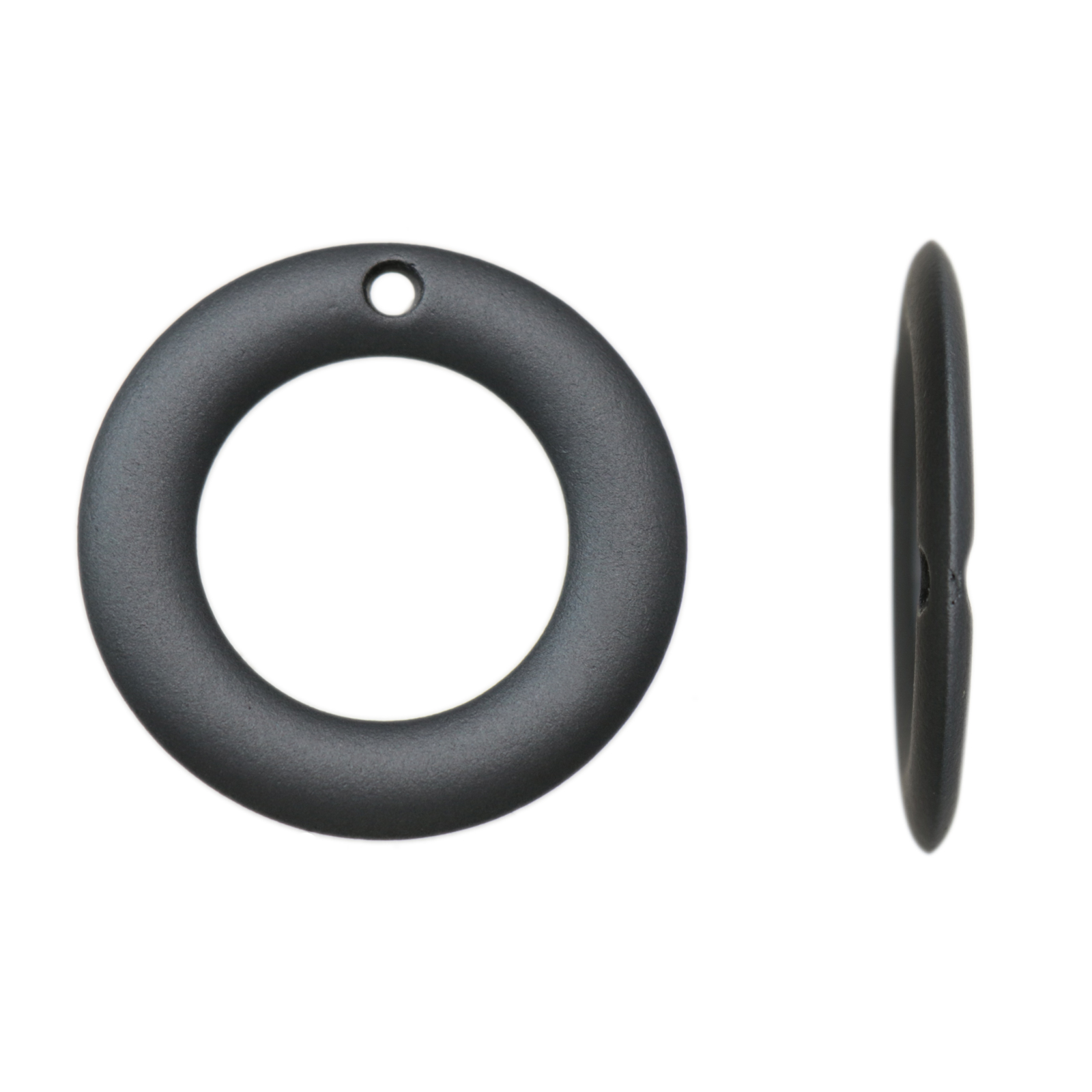 gummieffekt acryl anhänger kreis hematite 40mm | 2st