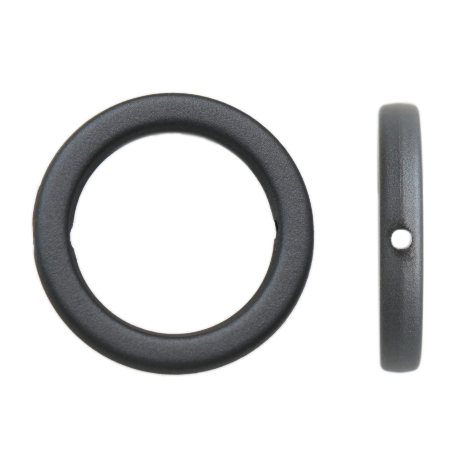 acrylic satin square circle bead hematite 30mm | 2pc