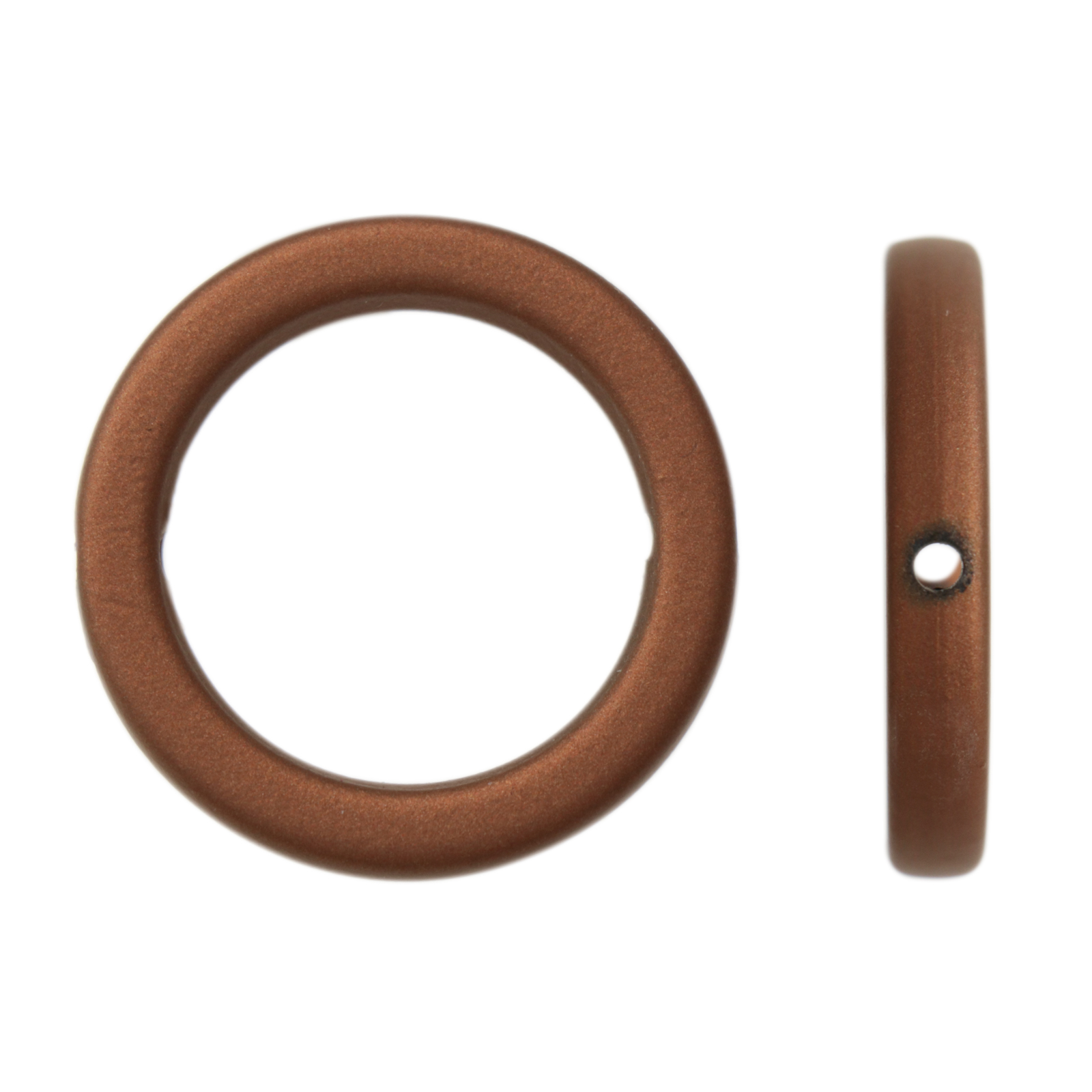 acrylic satin square circle bead bronze 30mm | 2pc