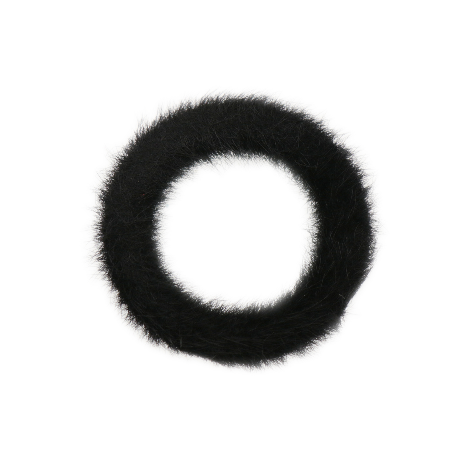 velvet fur black circle 36mm | 2pc