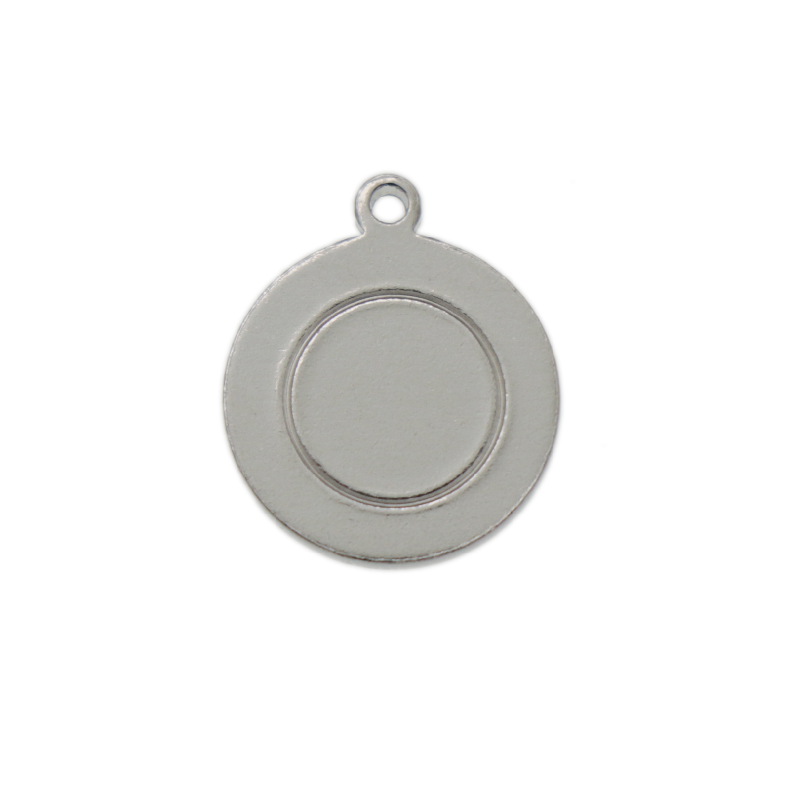 premium blanks aluminum framed circle tag with ring 12mm | 8pc